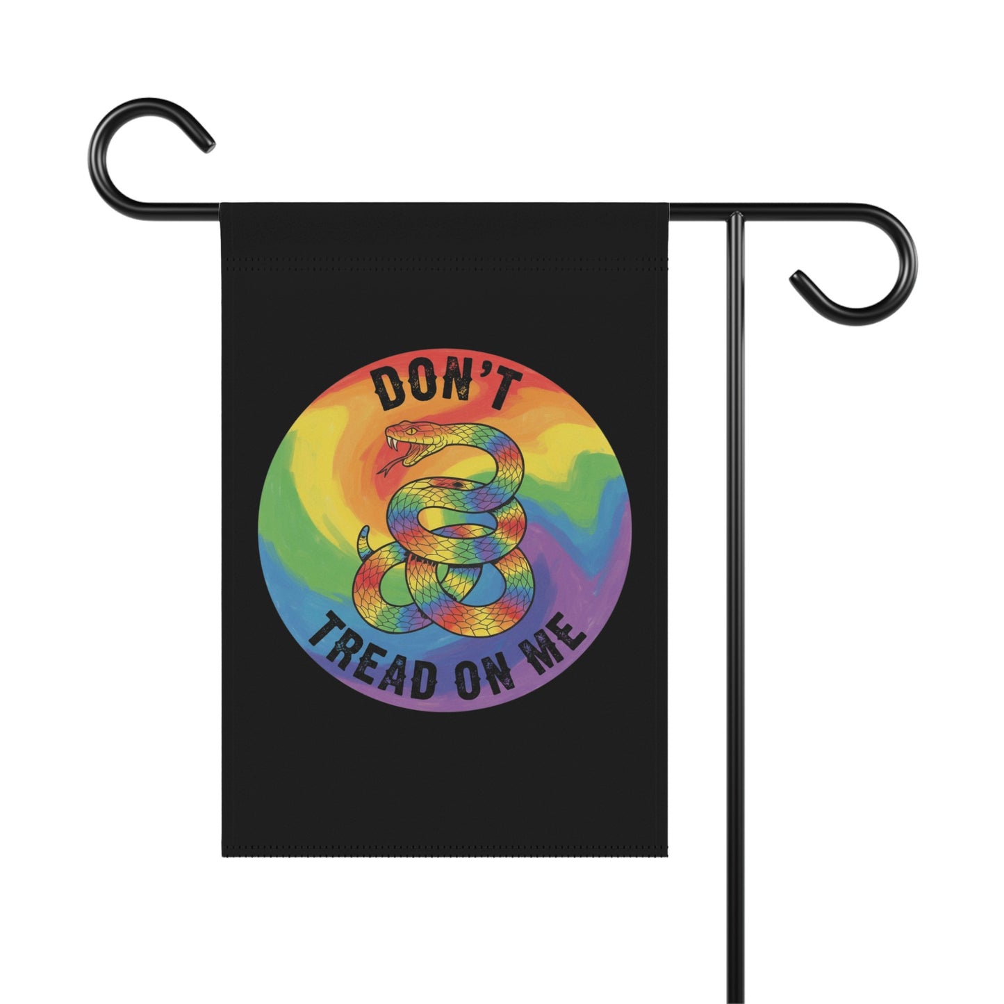 Don't Tread On Me Rainbow Snake Garden Flag product