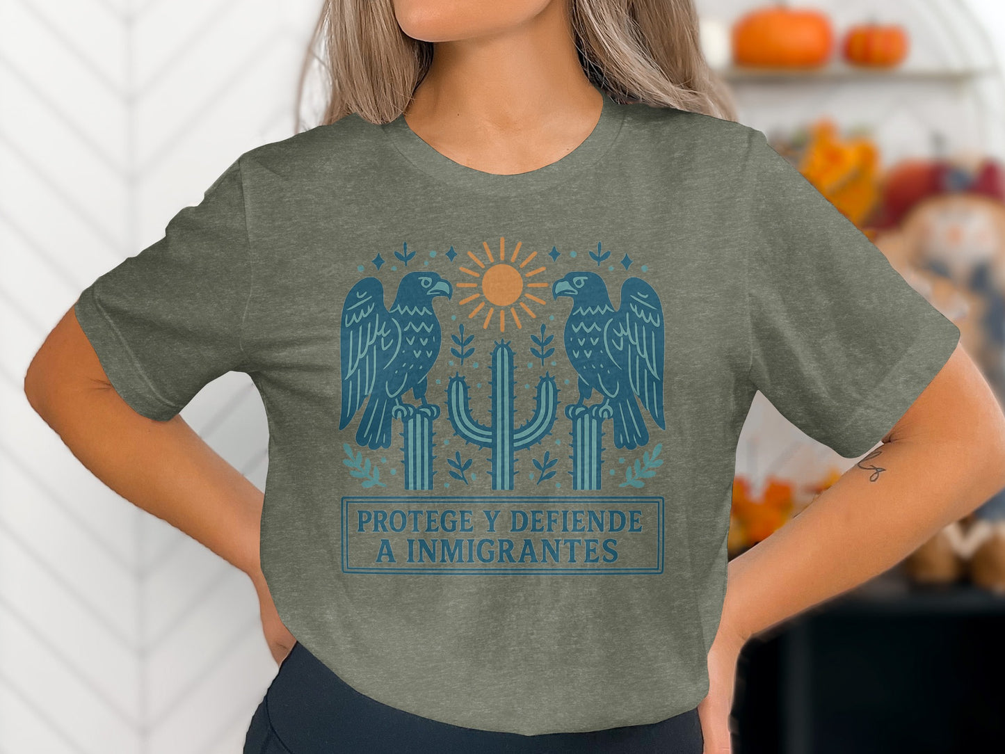 Protege y Defiende a Inmigrantes Eagle Design T-Shirts