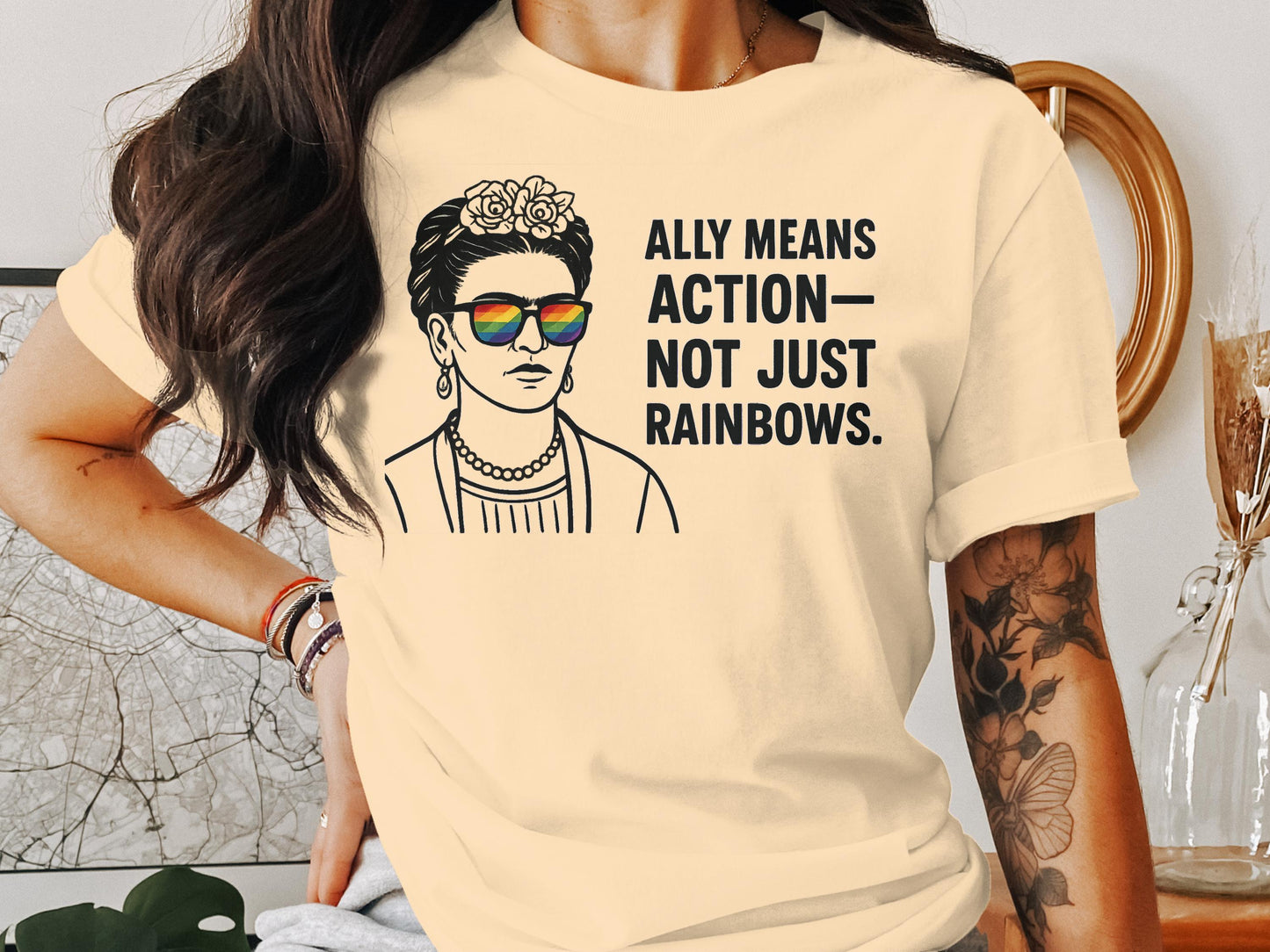 Ally Means Action Not Just Rainbows Graphic T-shirt