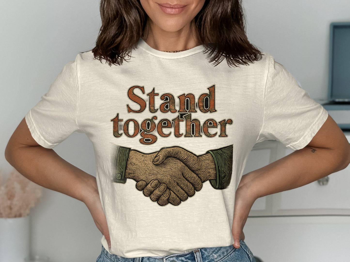 Stand Together Handshake Graphic T-Shirt Product