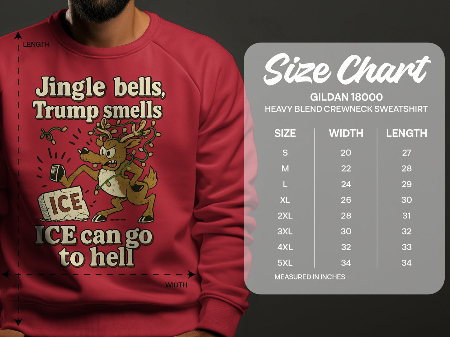 Jingle Bells Trump Smells Funny Christmas Reindeer Sweatshirt