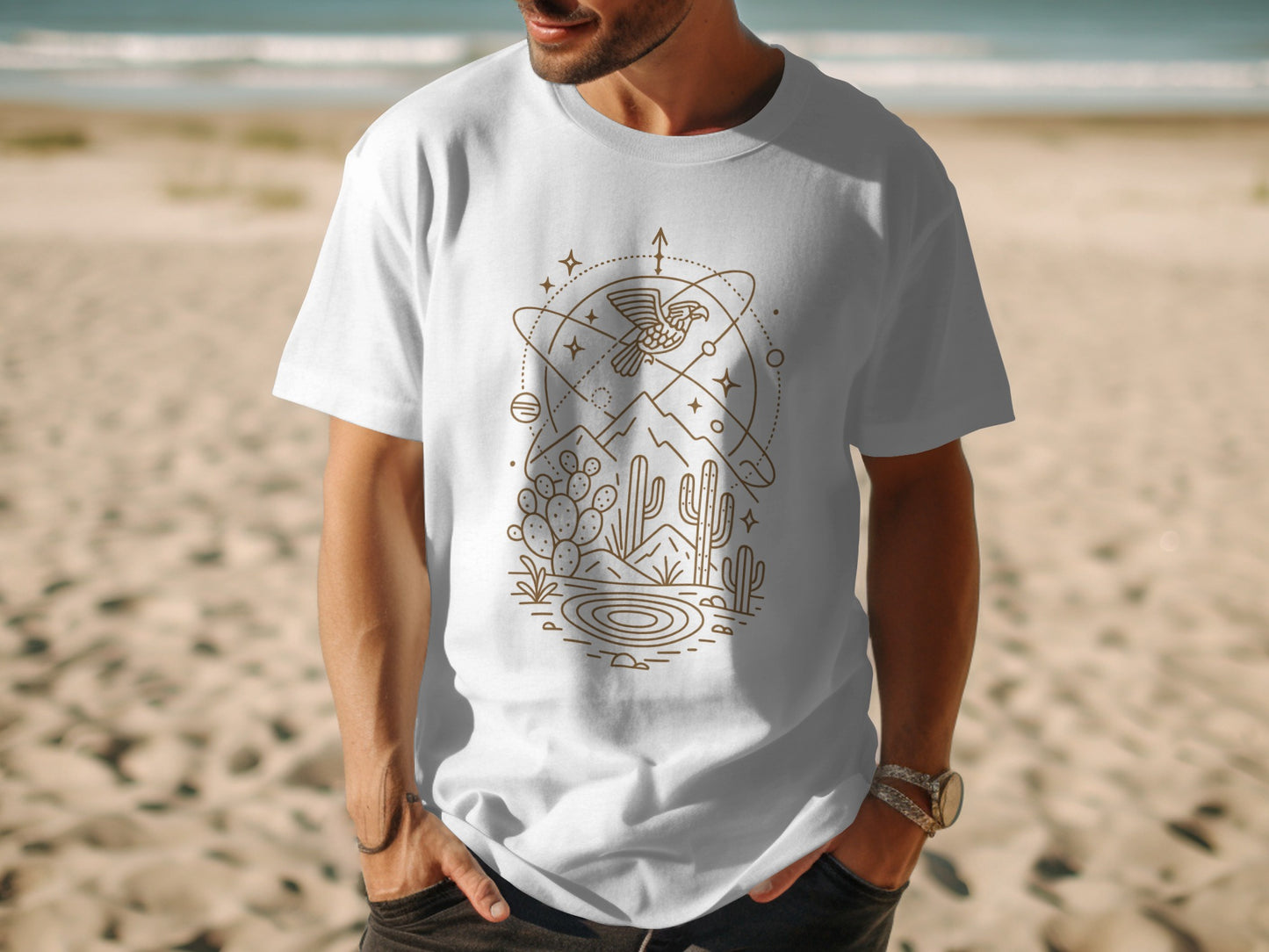 Cosmic Desert Scene T-shirt for a unique product type