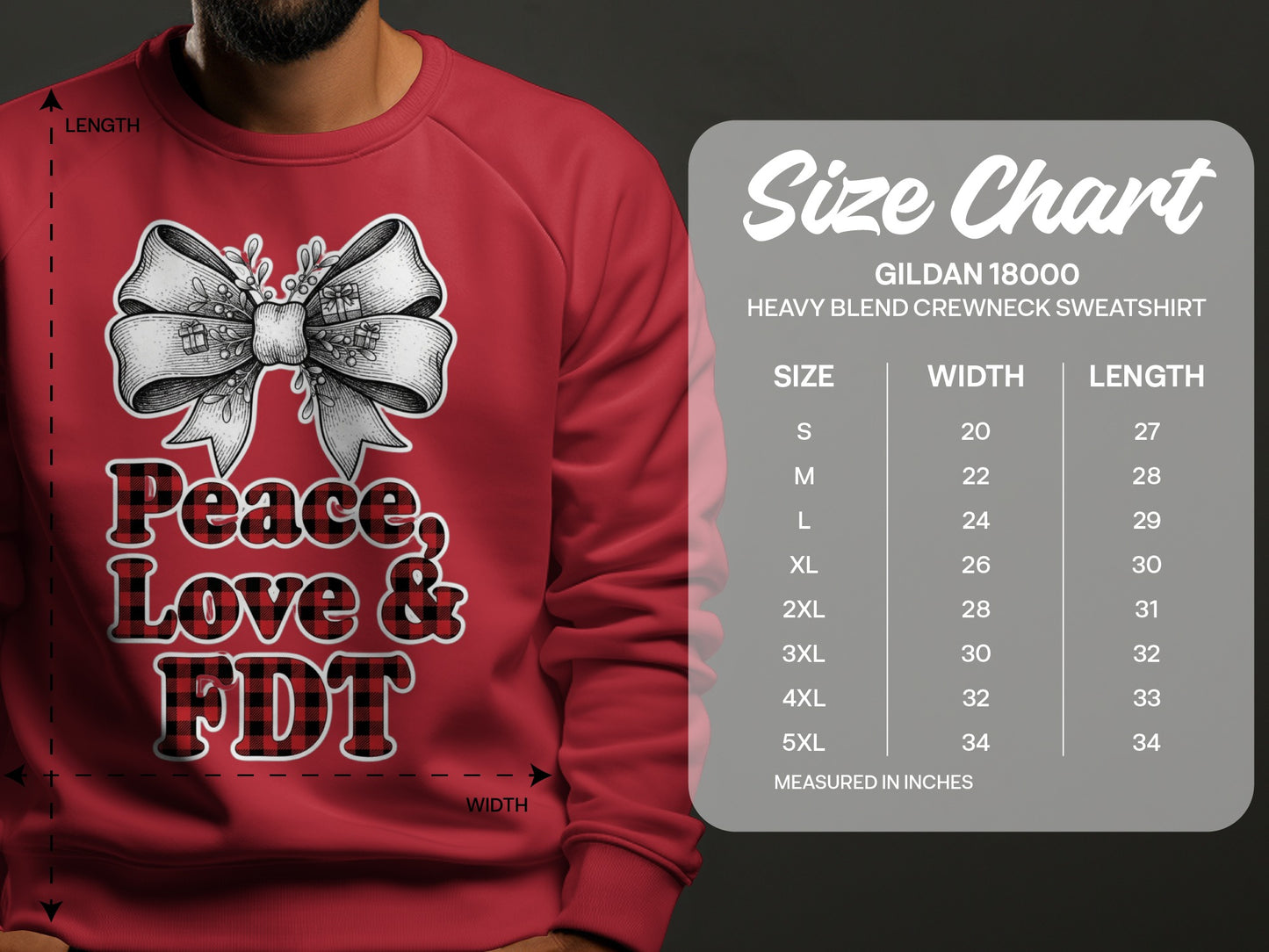 Peace Love & FDT Heavy Blend Crewneck Sweatshirt