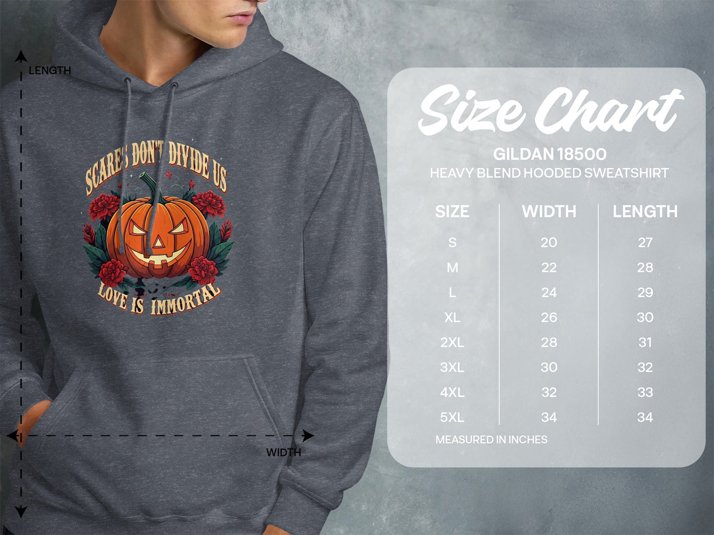 Scares Don't Divide Us Love Is Immortal Hooded Sweatshirt