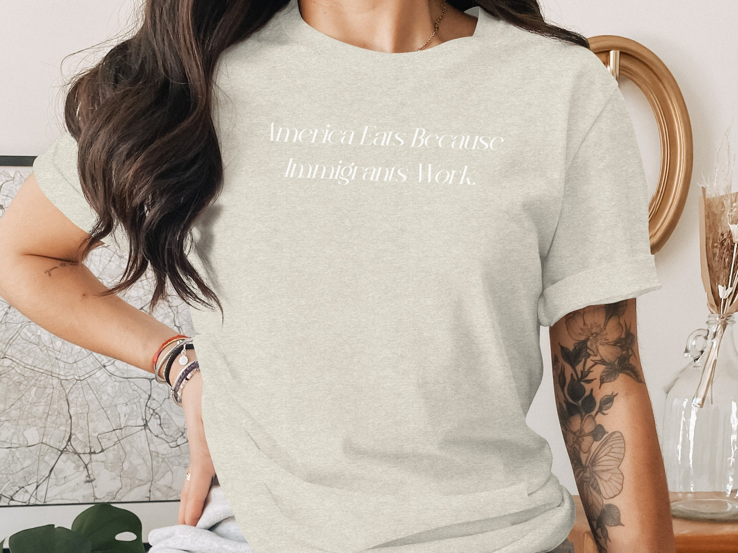 America Eats Because Immigrants Work T-Shirt product