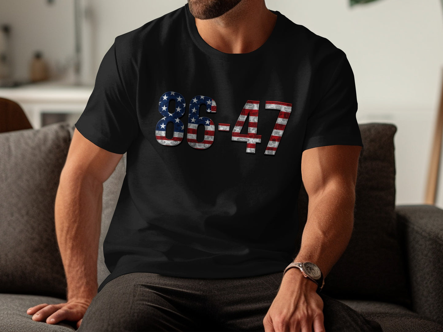 American Flag Numbers 86 47 Graphic T Shirt product type