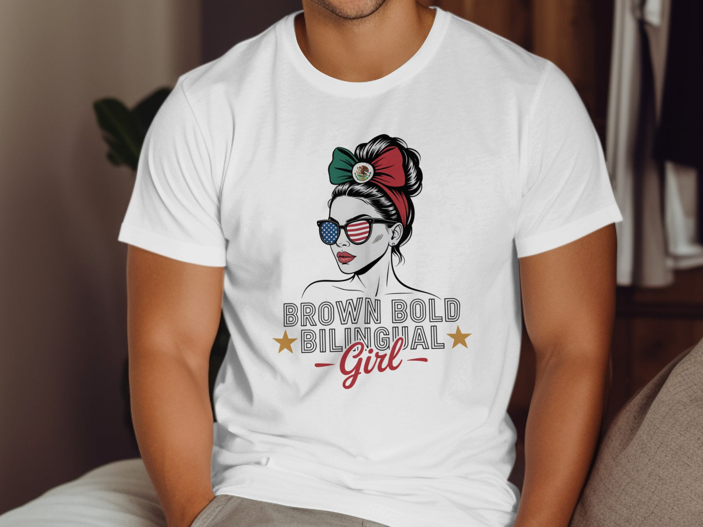 Brown Bold Bilingual Girl Graphic T-Shirt product