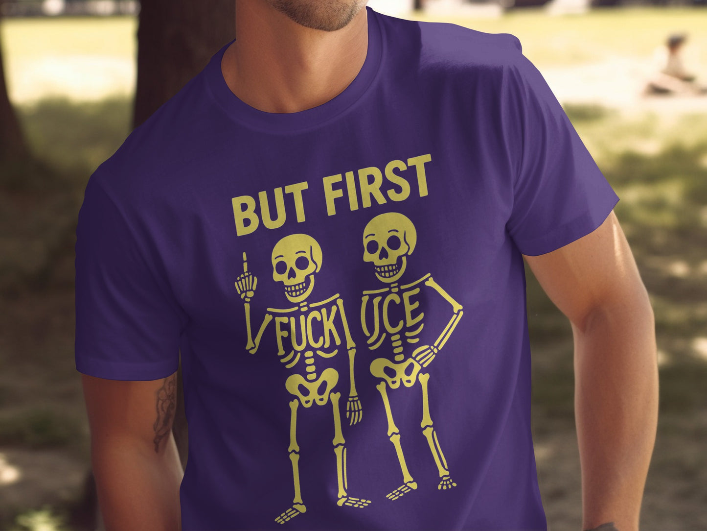 Bold Statement Skeleton Design Purple Shirt product type