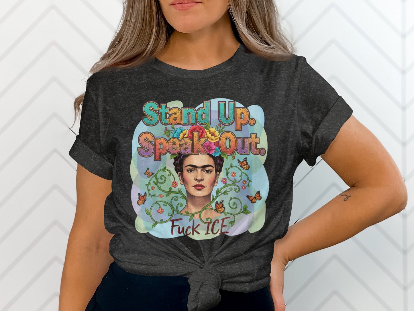 Stand Up Speak Out Fuck ICE Graphic Tee Shirt product