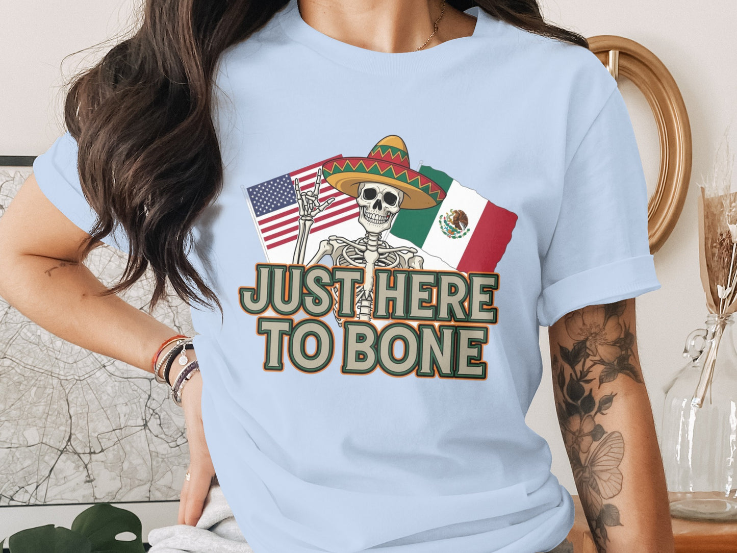 Just Here To Bone Funny Graphic T-Shirt product type