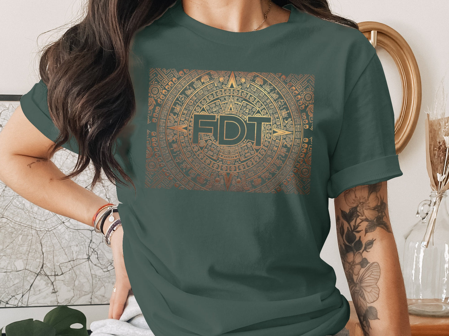 Vintage Style Aztec Design Graphic T-Shirt product