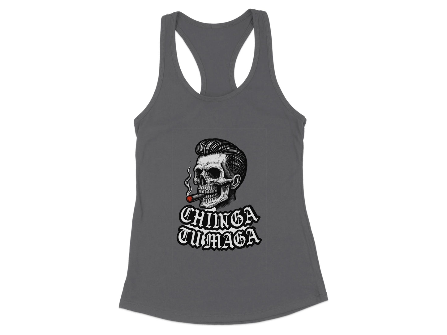 Chinga Tumaga Skull Graphic Racerback Tank Top product