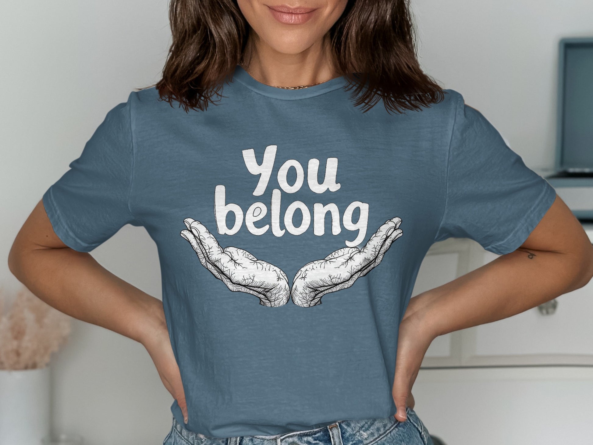 You Belong Hand Graphic Blue T-Shirt product type