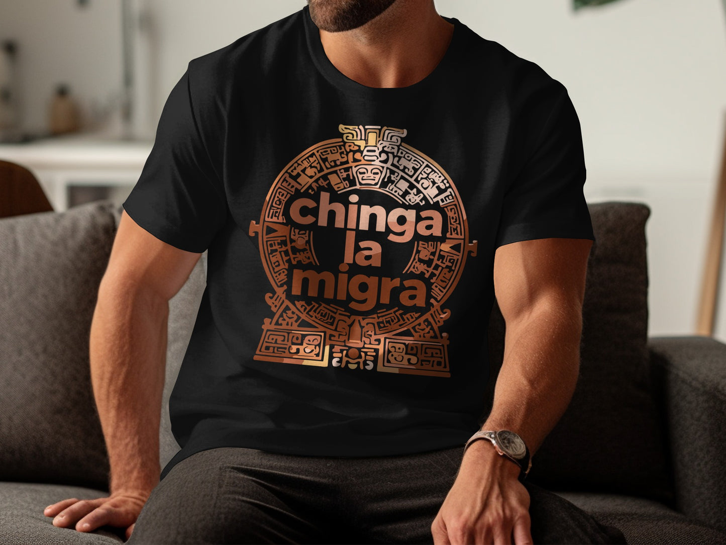 Chinga La Migra Mayan-Inspired Graphic T-Shirt product type
