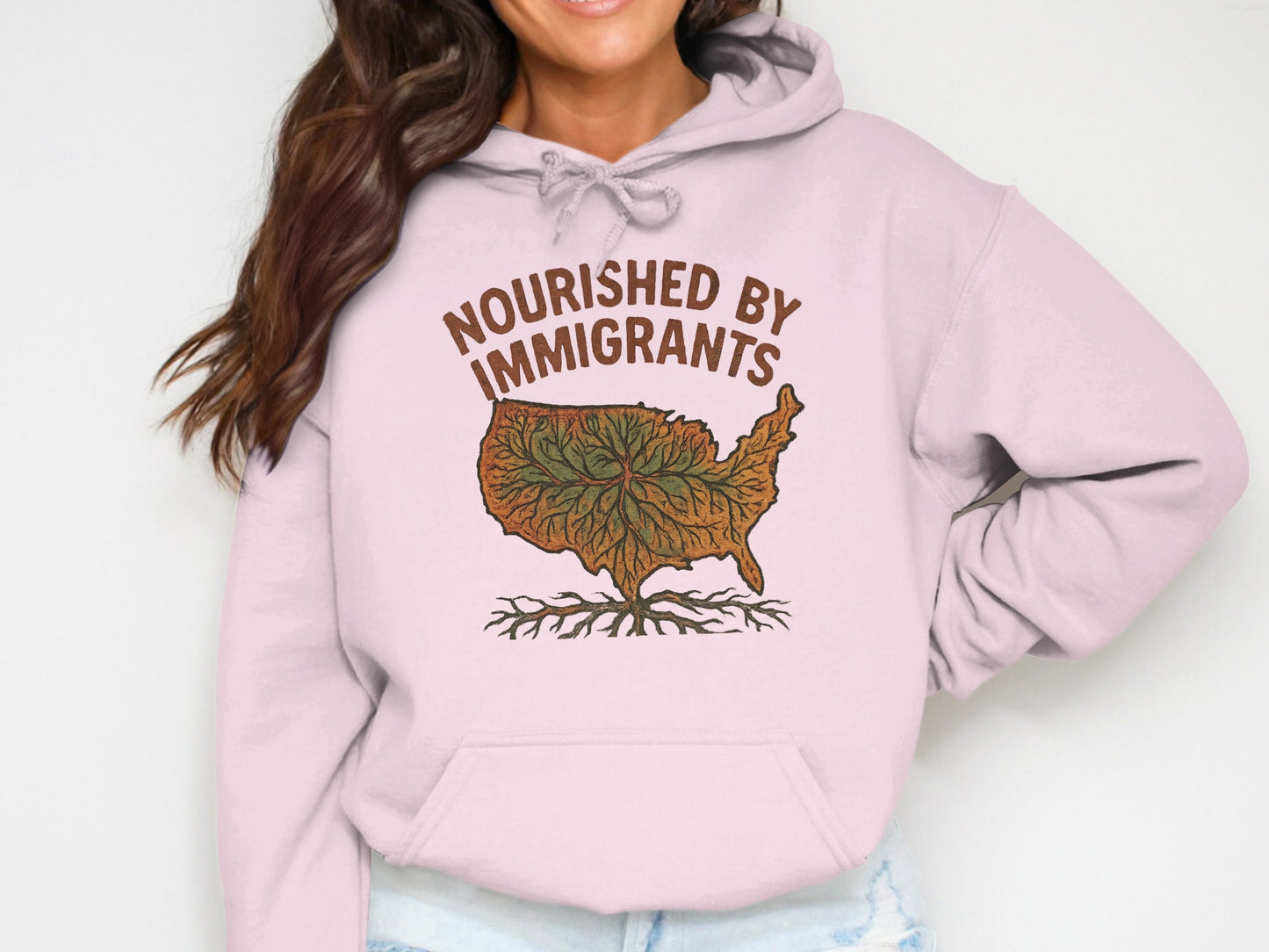 Nourished By Immigrants Map Design Hoodie product