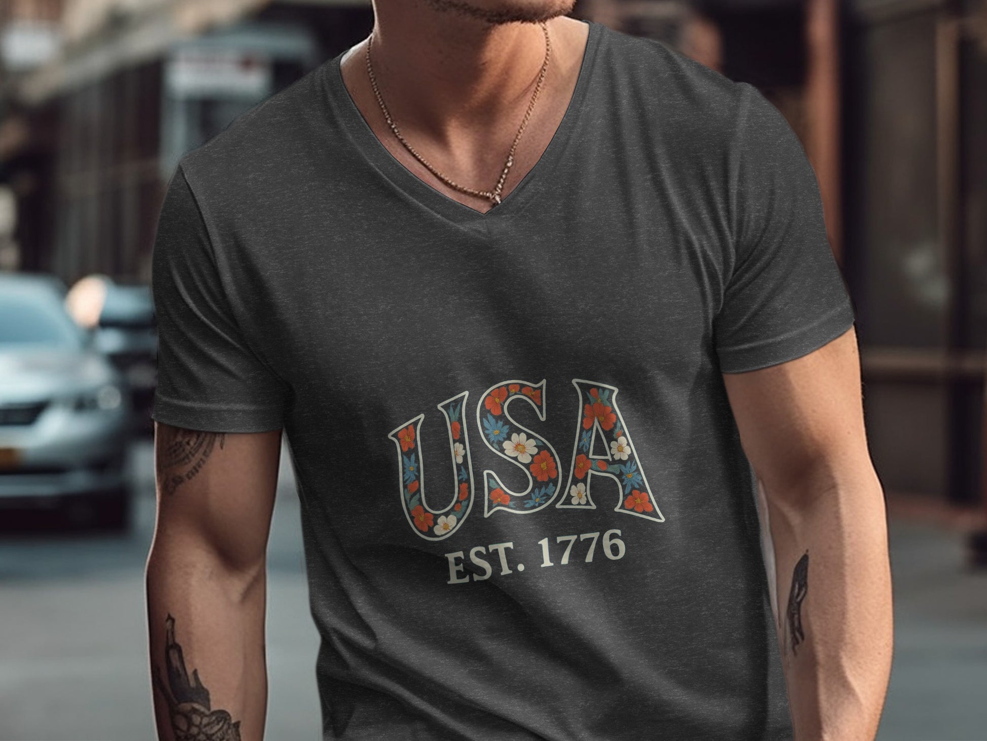 Stylish USA Est. 1776 Graphic Tee Shirt product
