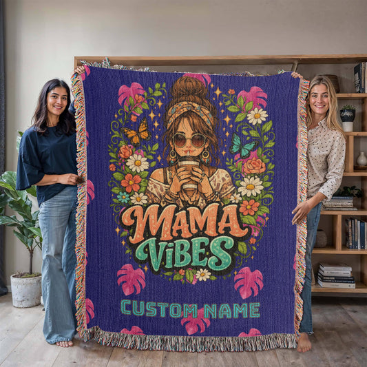 Custom Mother's blanket, add your personalization to Woven Blanket, amazing quality