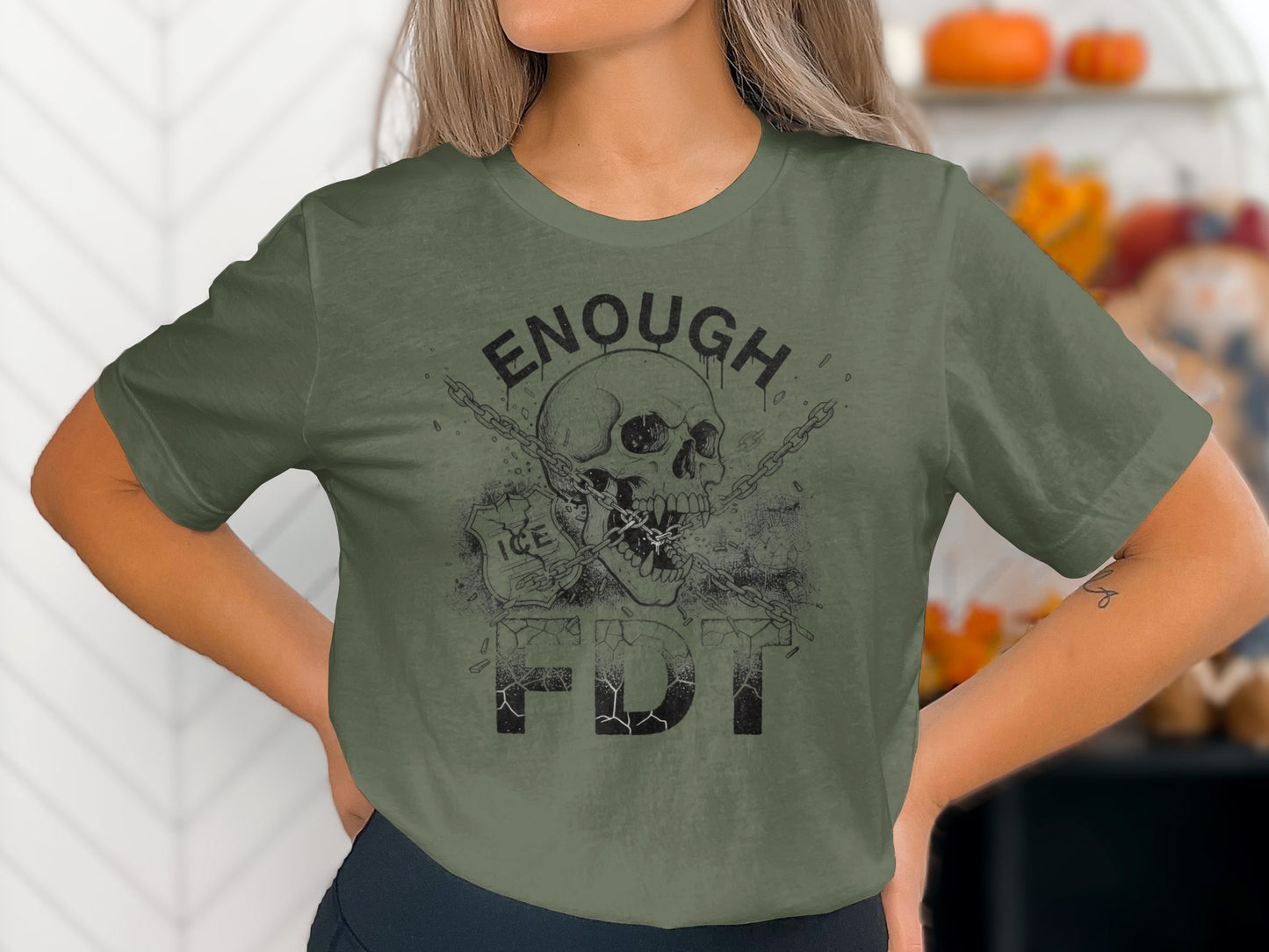 Enough FDT Skull and Chains Graphic T-Shirt