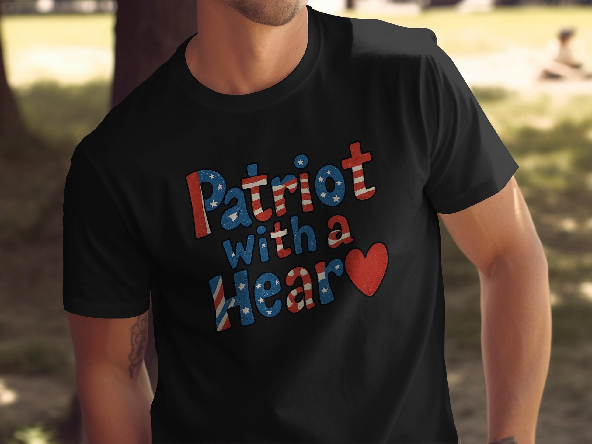 Patriot with a Heart Graphic Tee product