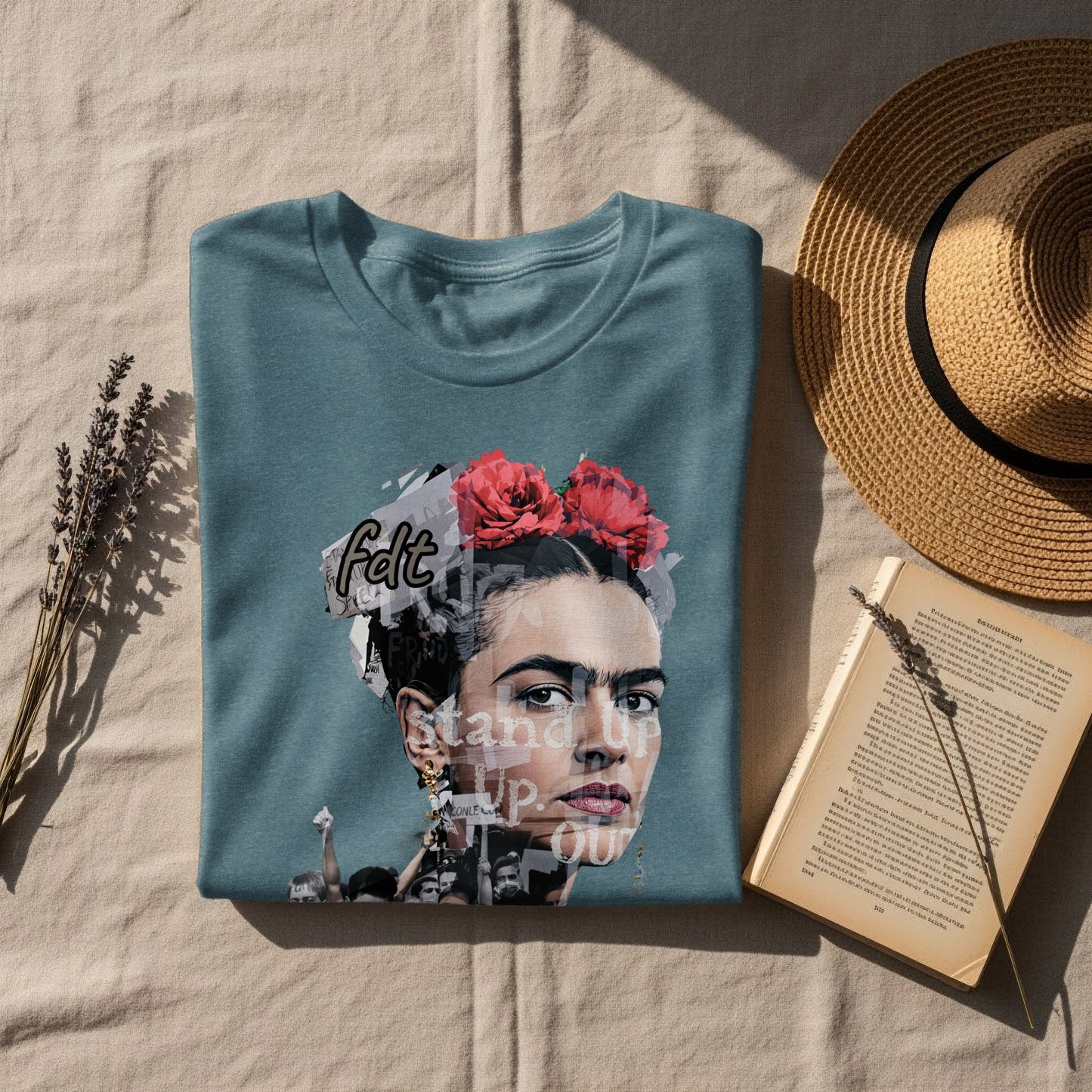 Floral Headpiece Artistic Face Graphic Print Shirt product
