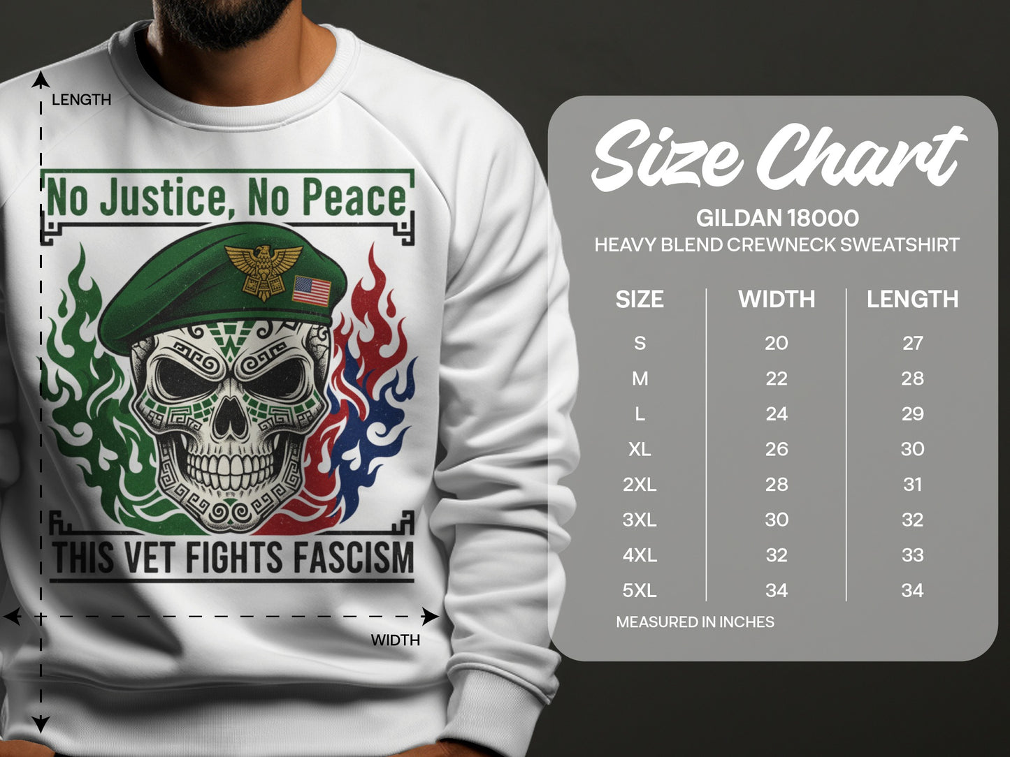 This Vet Fights Fascism Crewneck Sweatshirt