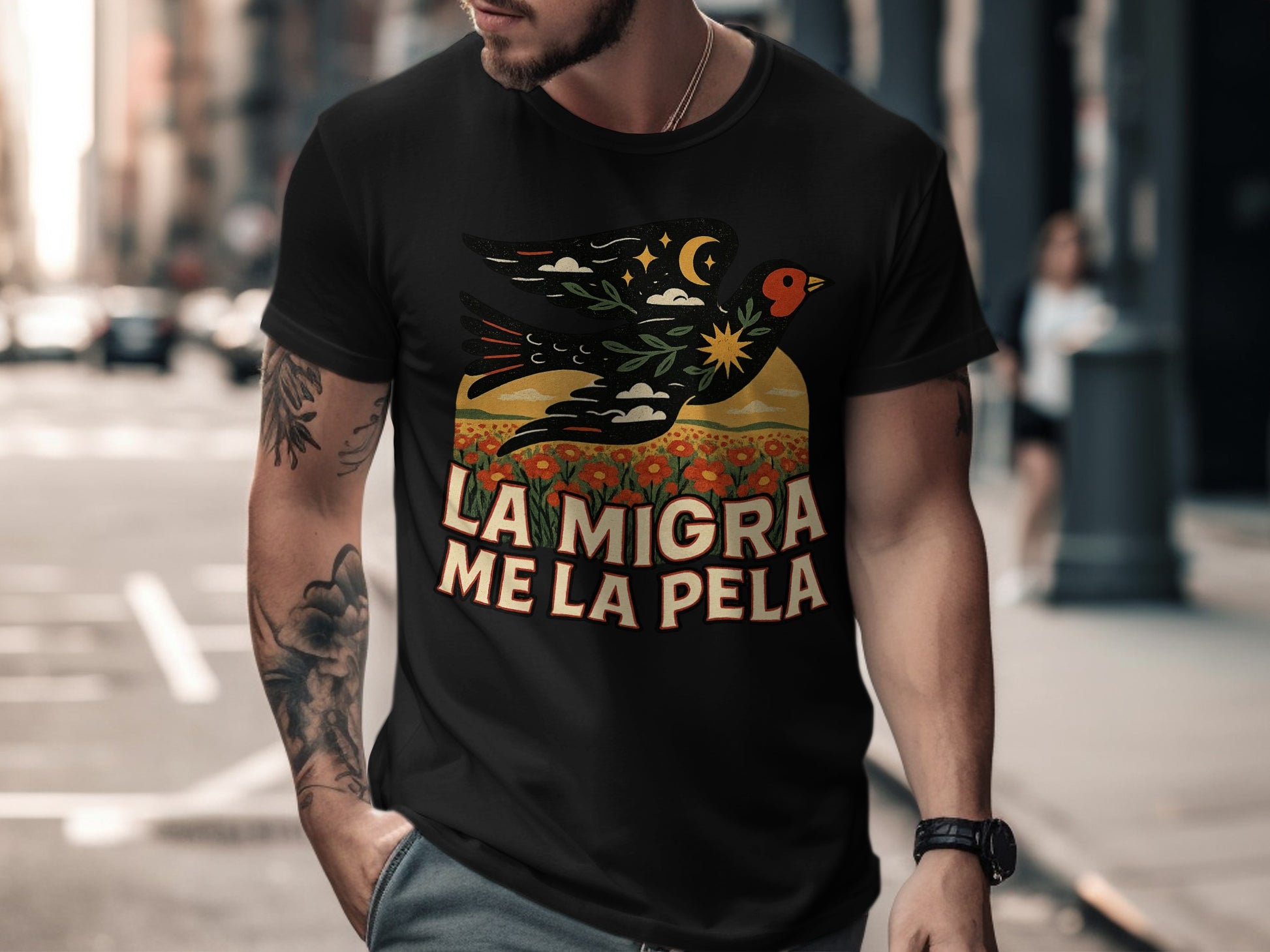 La Migra Me La Pela Graphic Tee Shirt product