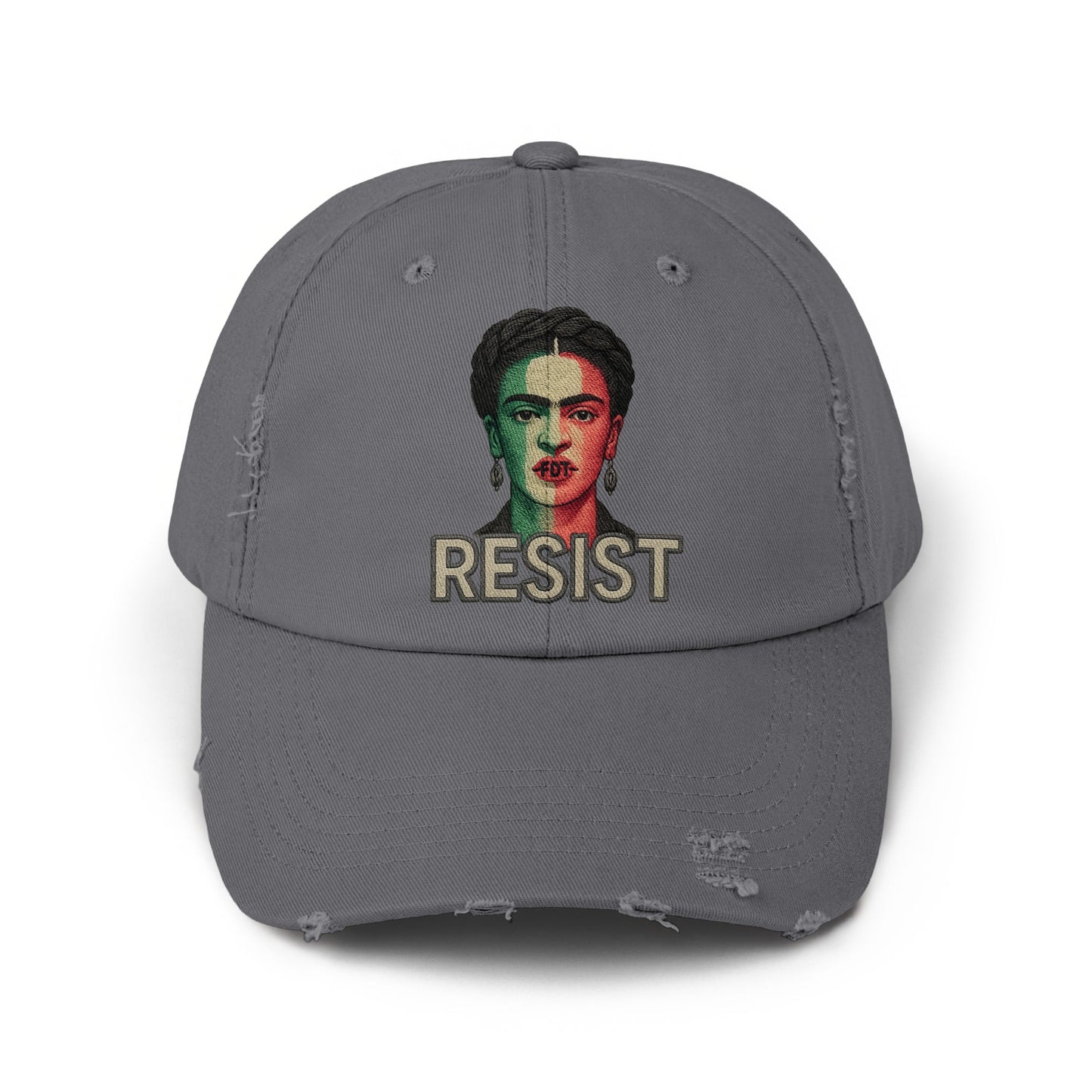 Resist Embroidered Frida Kahlo Dad Hat product