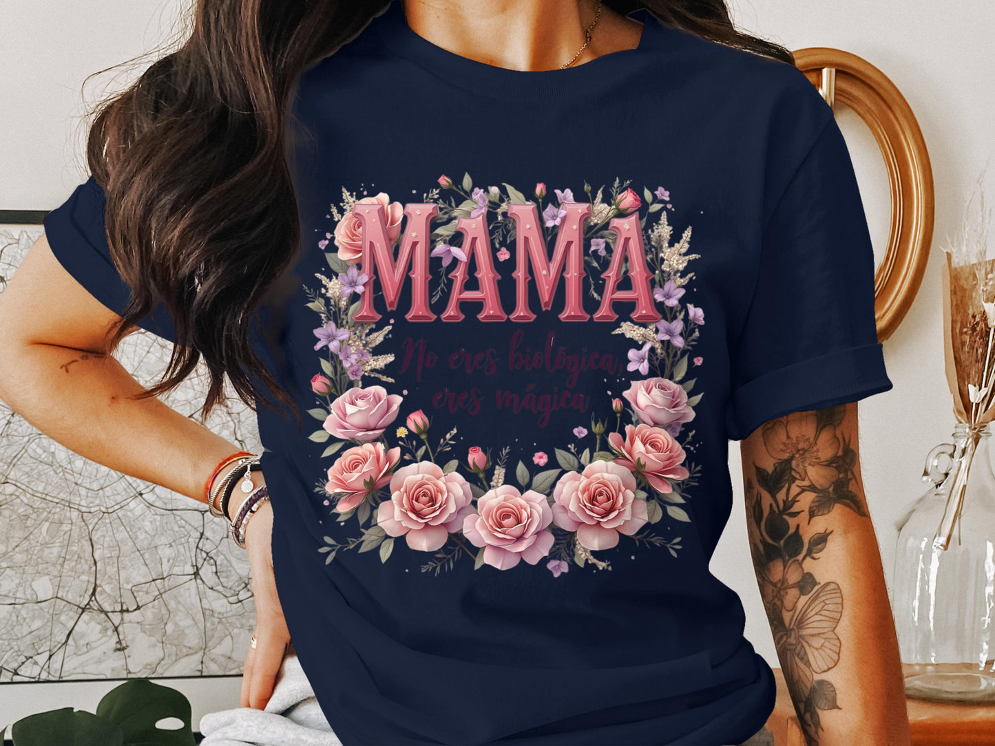 MAMA Eres Magica Floral Graphic Design Shirt product