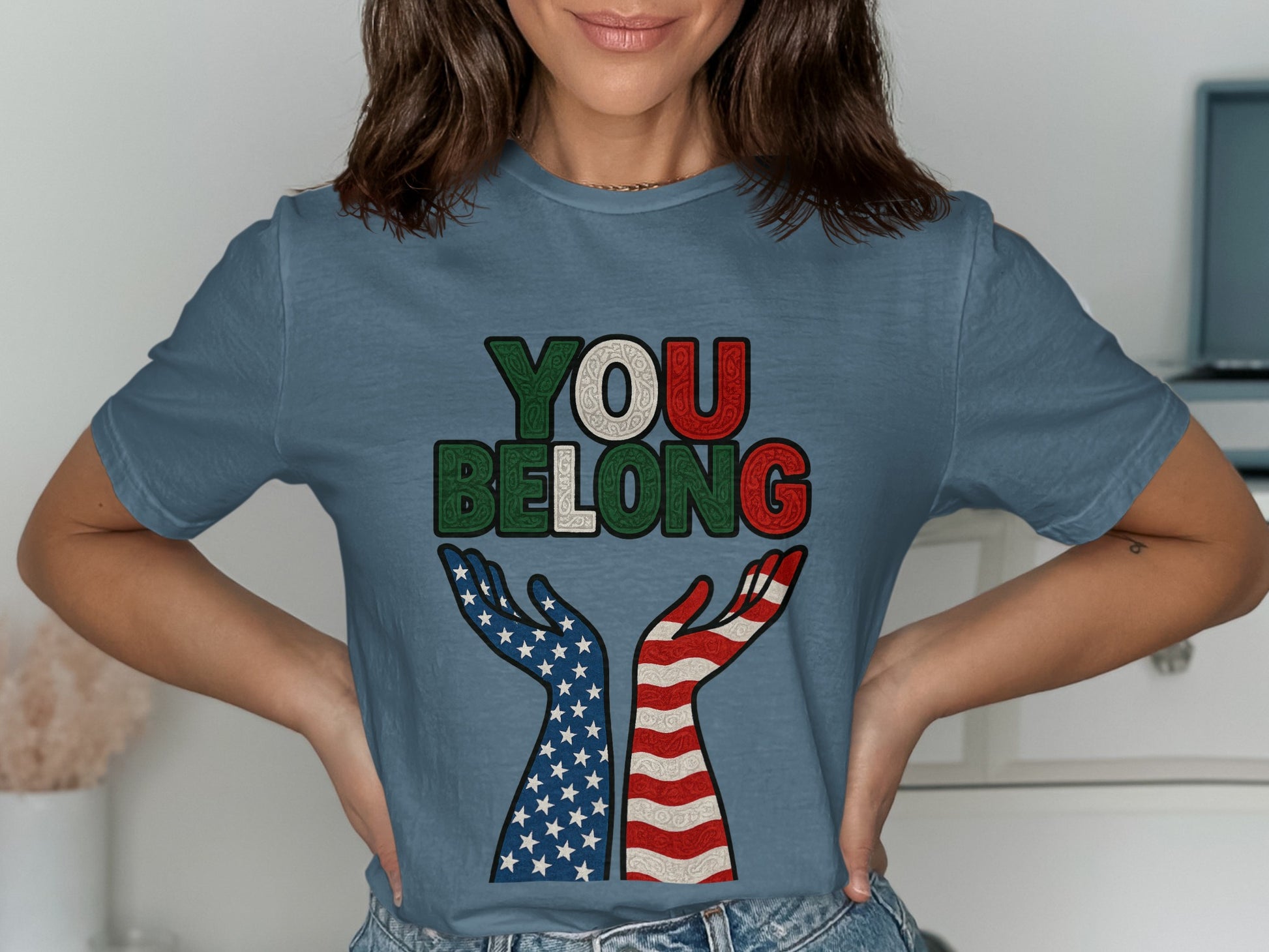 You Belong Patriotic Hands Graphic Tee product