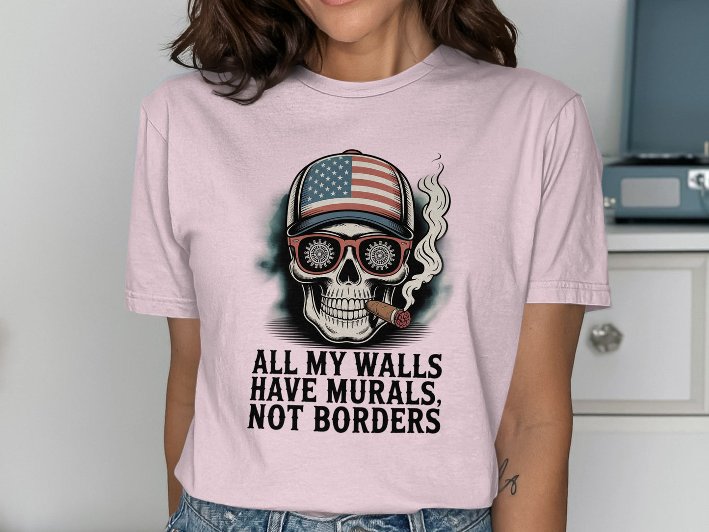 All My Walls Have Murals Not Borders T-Shirt product