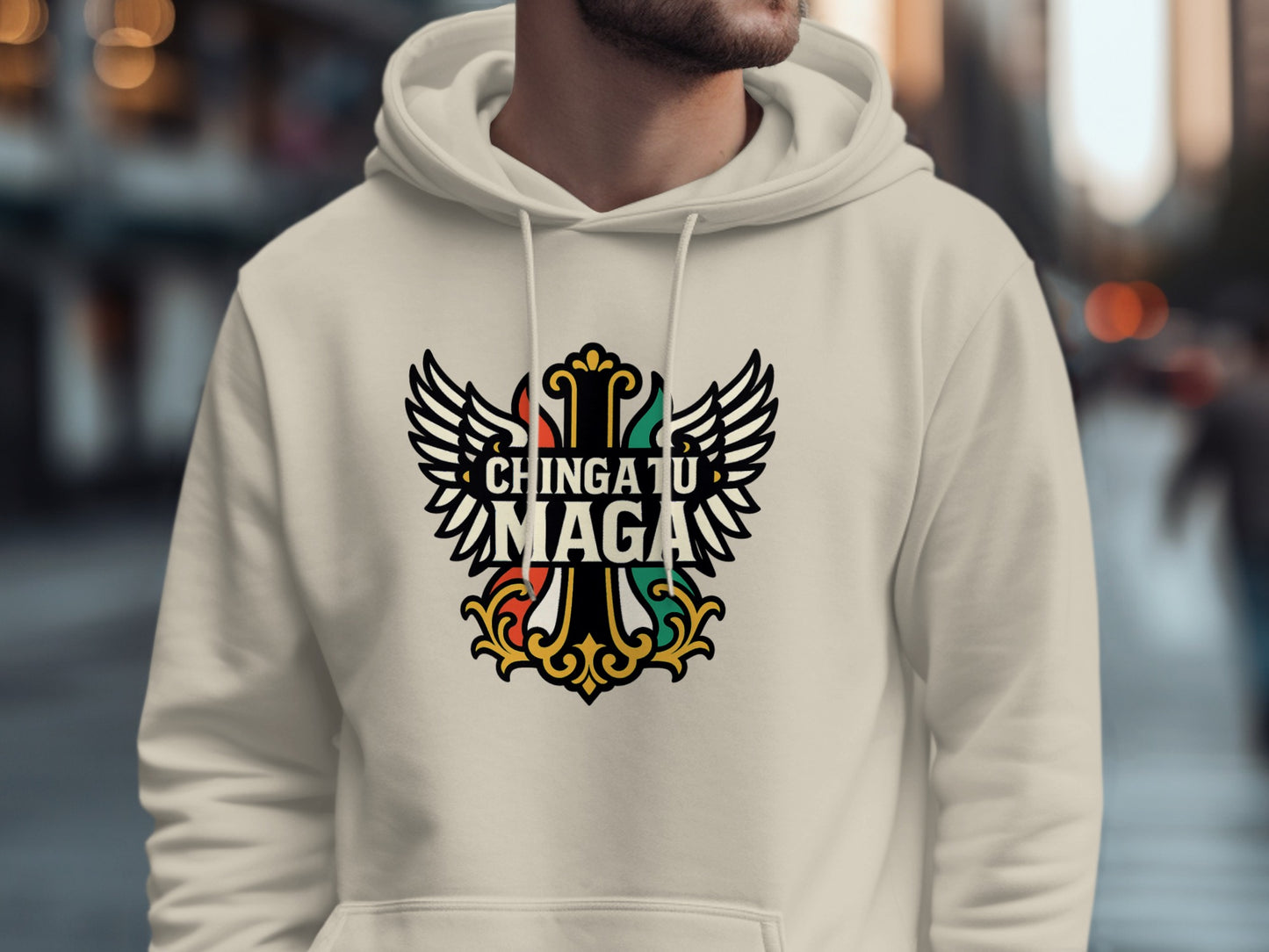 Chingatu MAGA Winged Cross Emblem Design Hoodie product