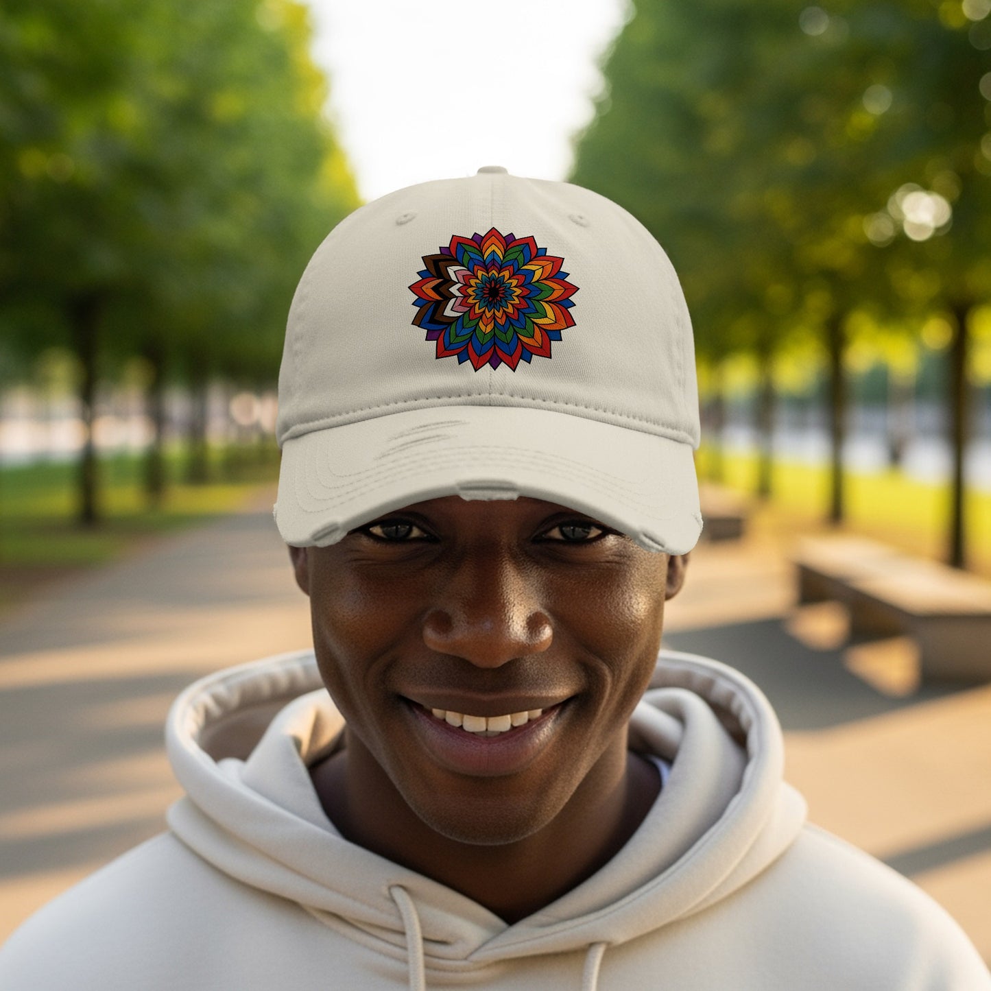 Colorful Mandala Embroidered Design Cap product