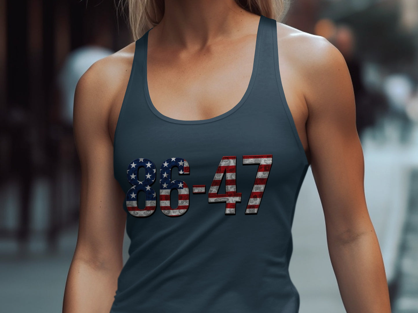 86-47 American Flag Graphic Tank Top product