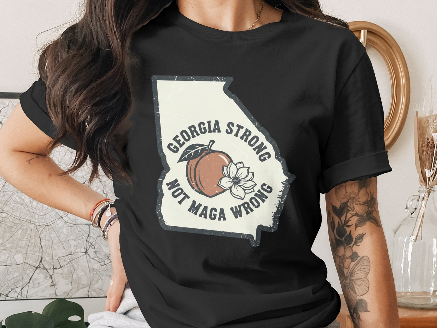 Georgia Strong Not Maga Wrong Stylish T-Shirt product
