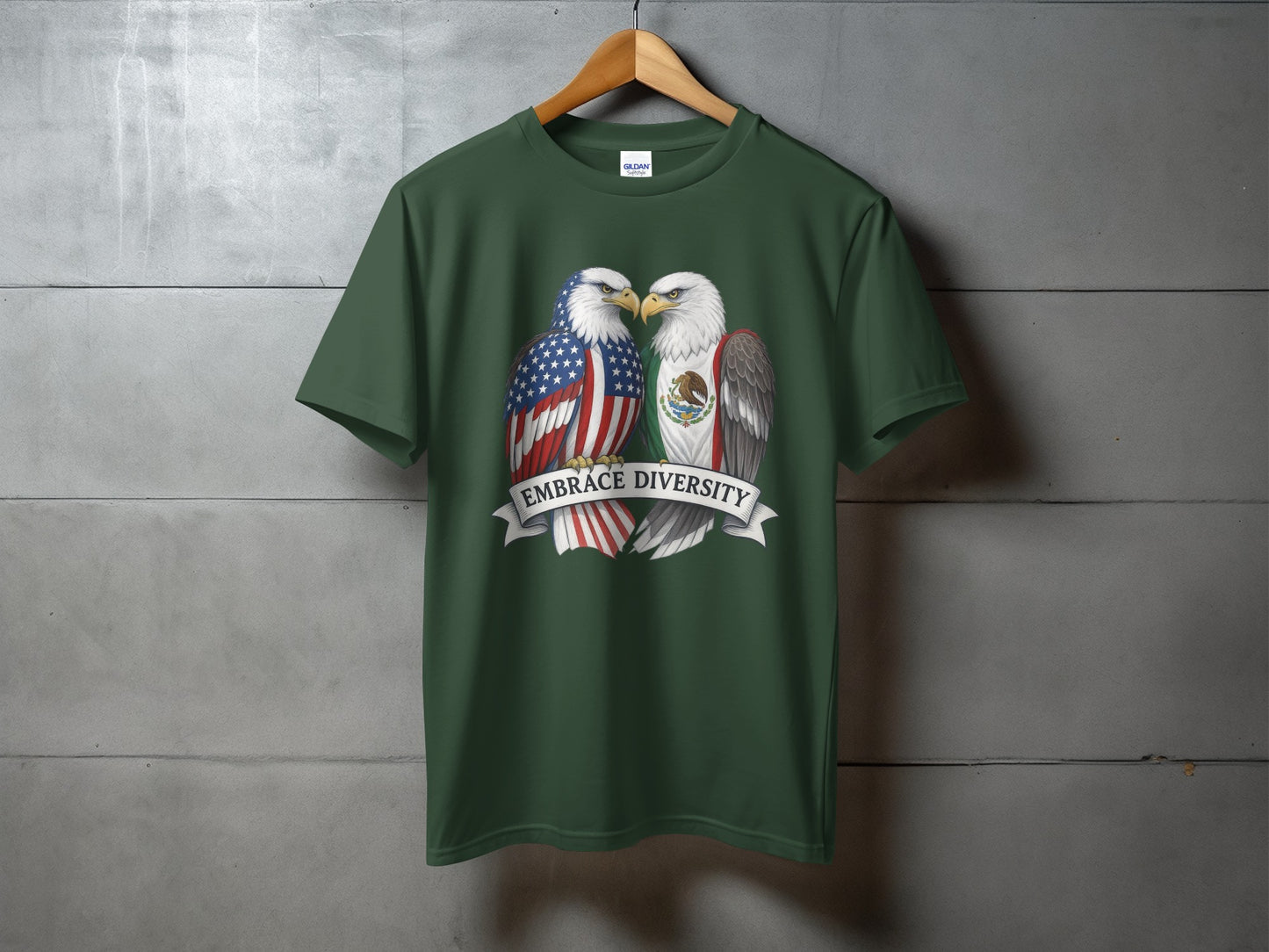 Embrace Diversity Eagle Design Patriotic Graphic T-shirt product