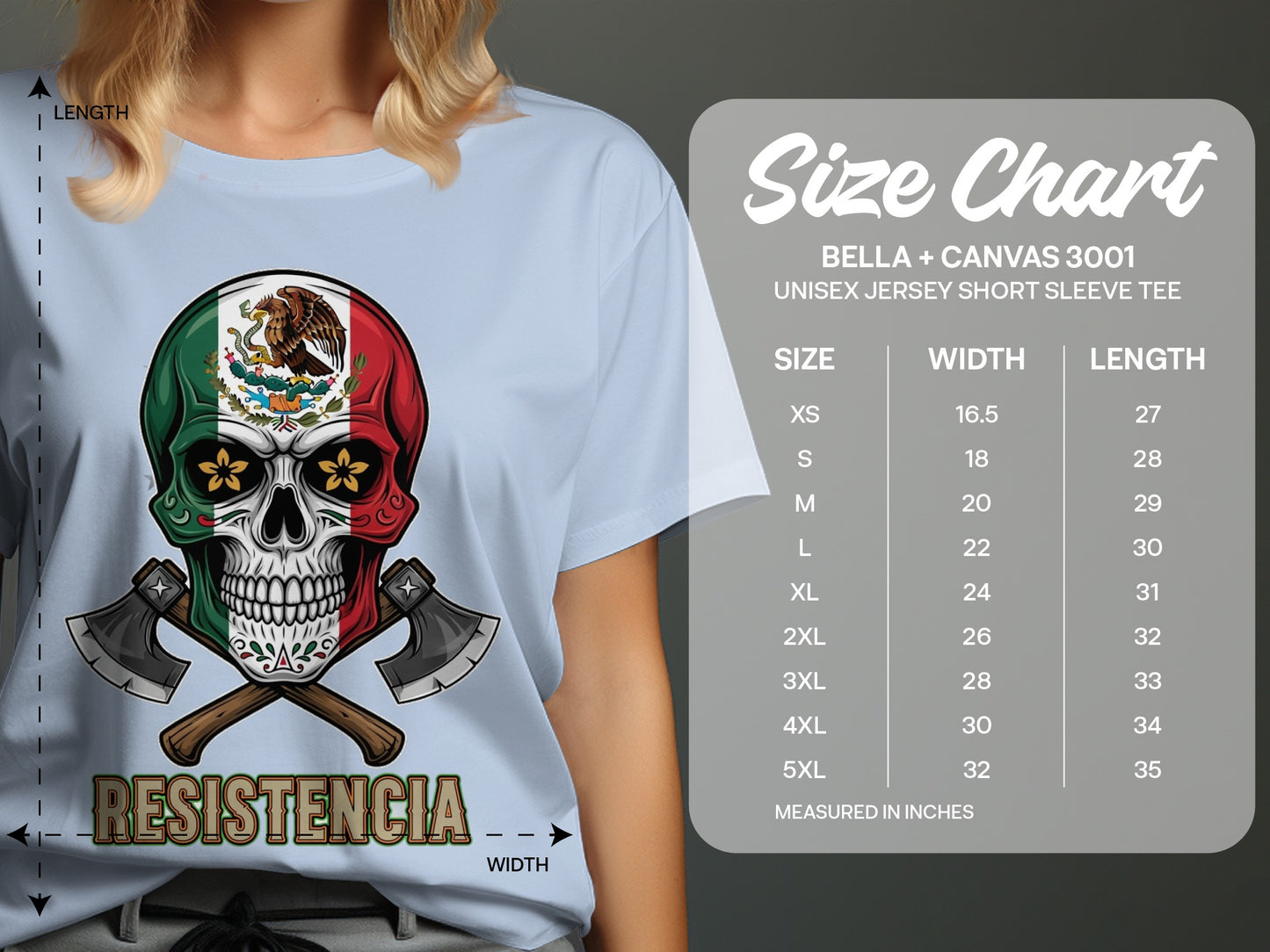 Skull and Crossed Axes Mexican Flag Tee product