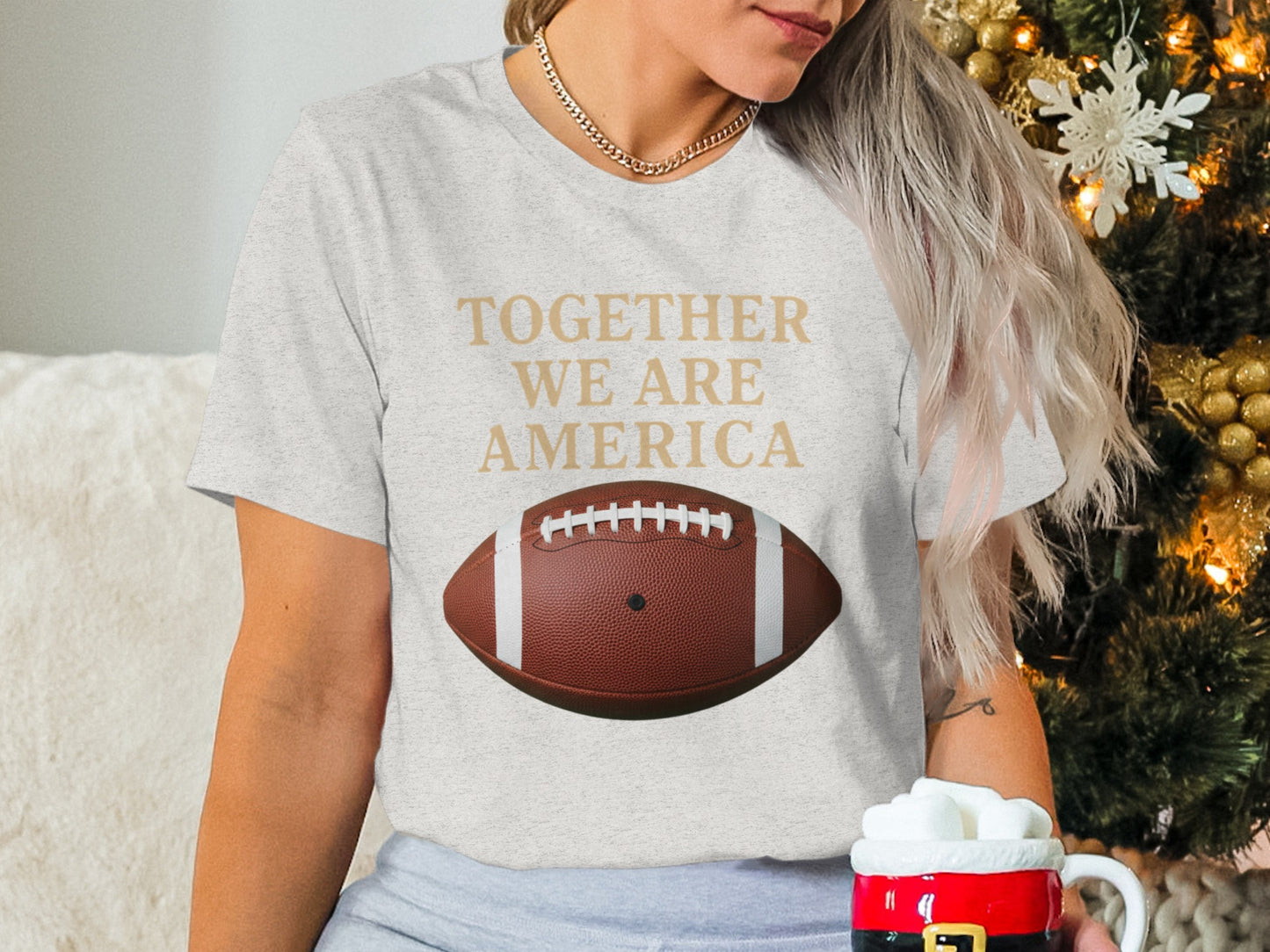 Together We Are America Football Graphic T-shirt