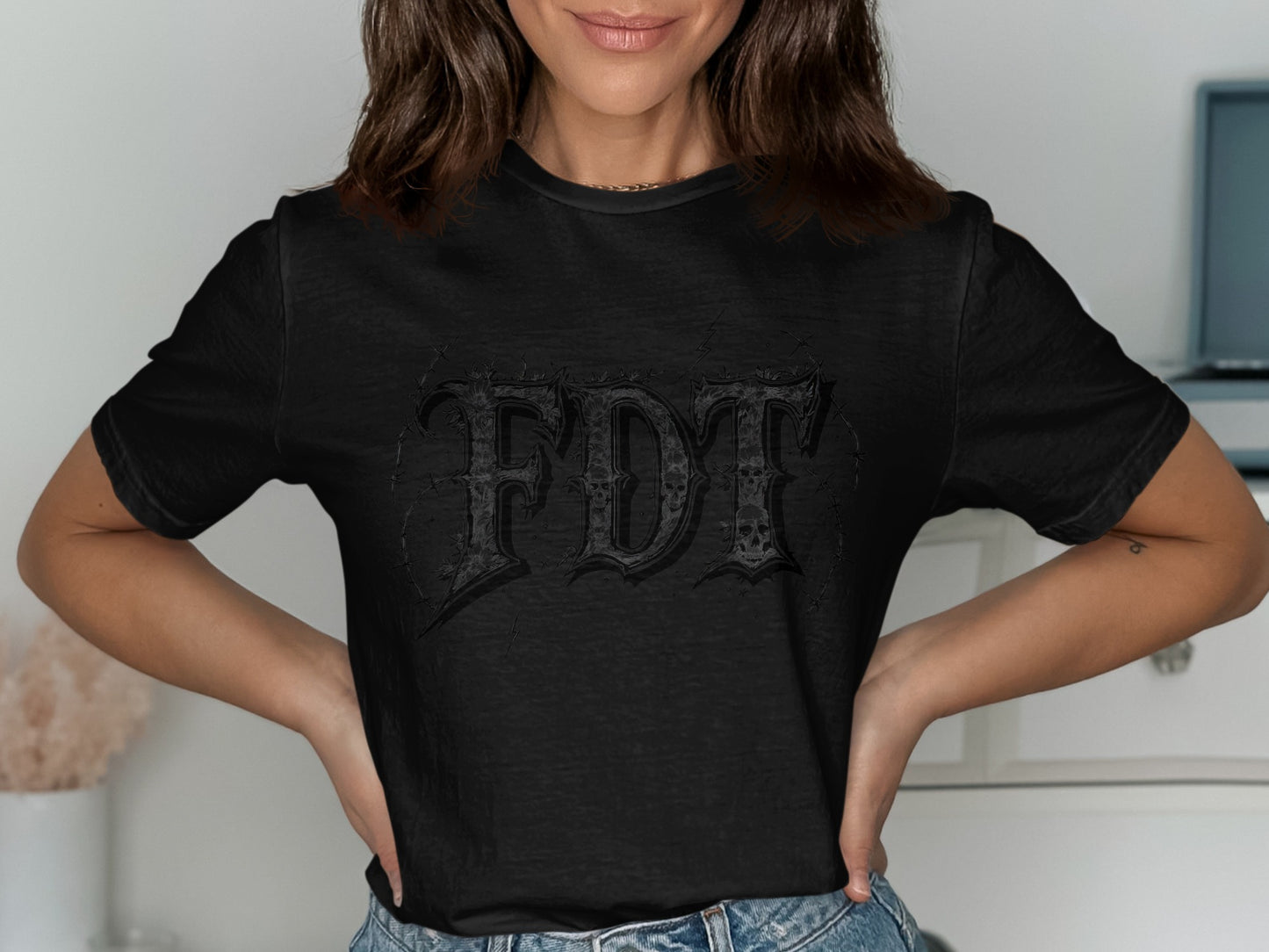 Classic Black FDT Graphic Tee Casual Fashion Product Type