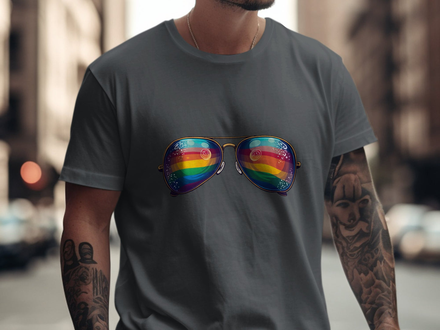 Rainbow Sunglasses Graphic Print Casual T-shirt product type