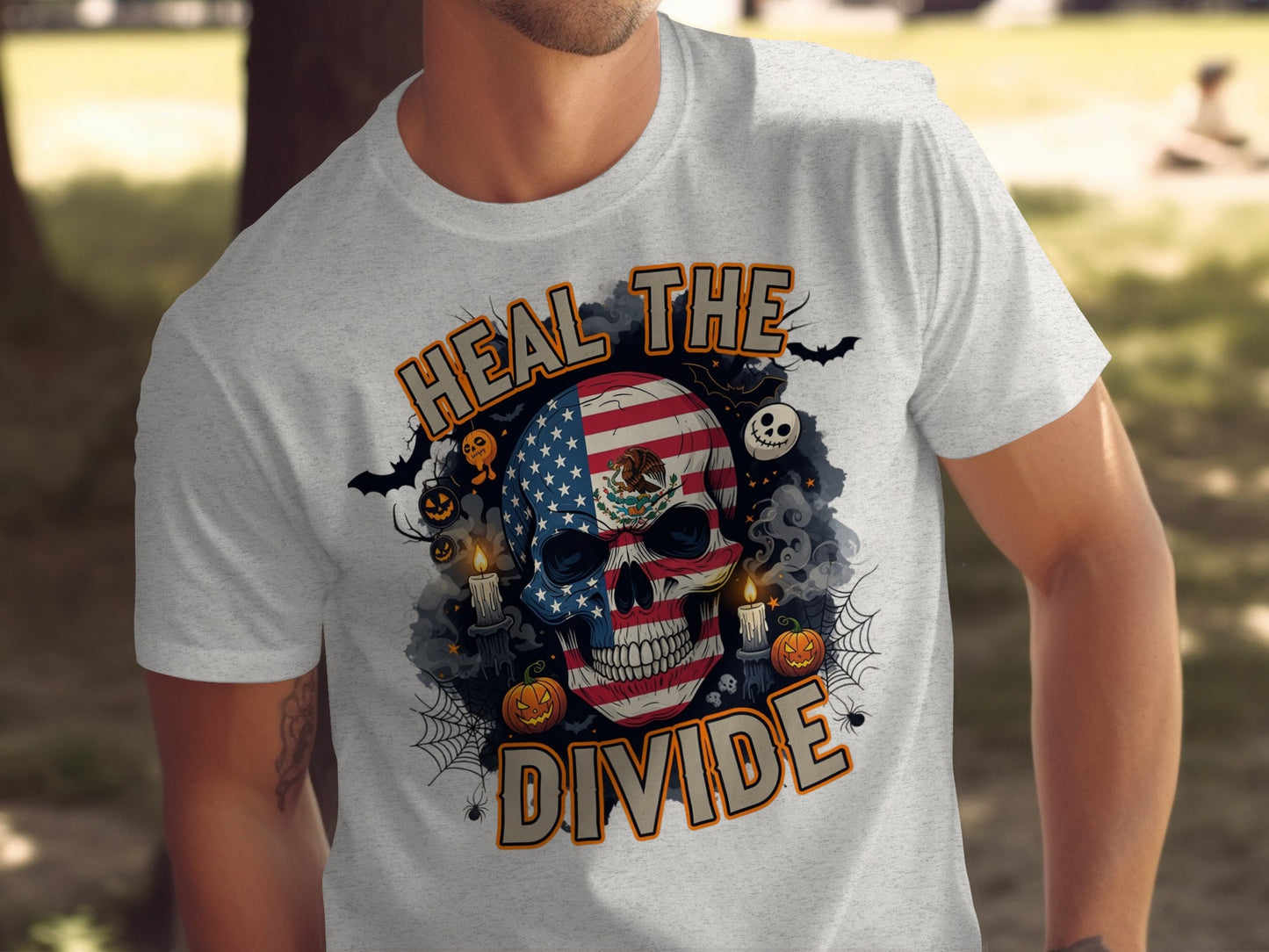 Heal The Divide Skull Halloween T Shirt product