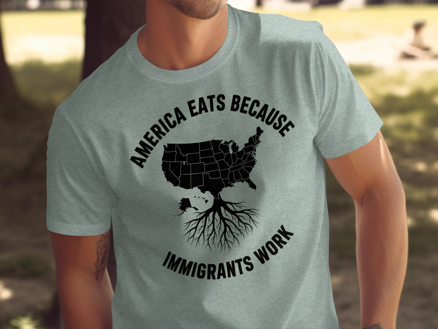 America Eats Because Immigrants Work T-shirt product