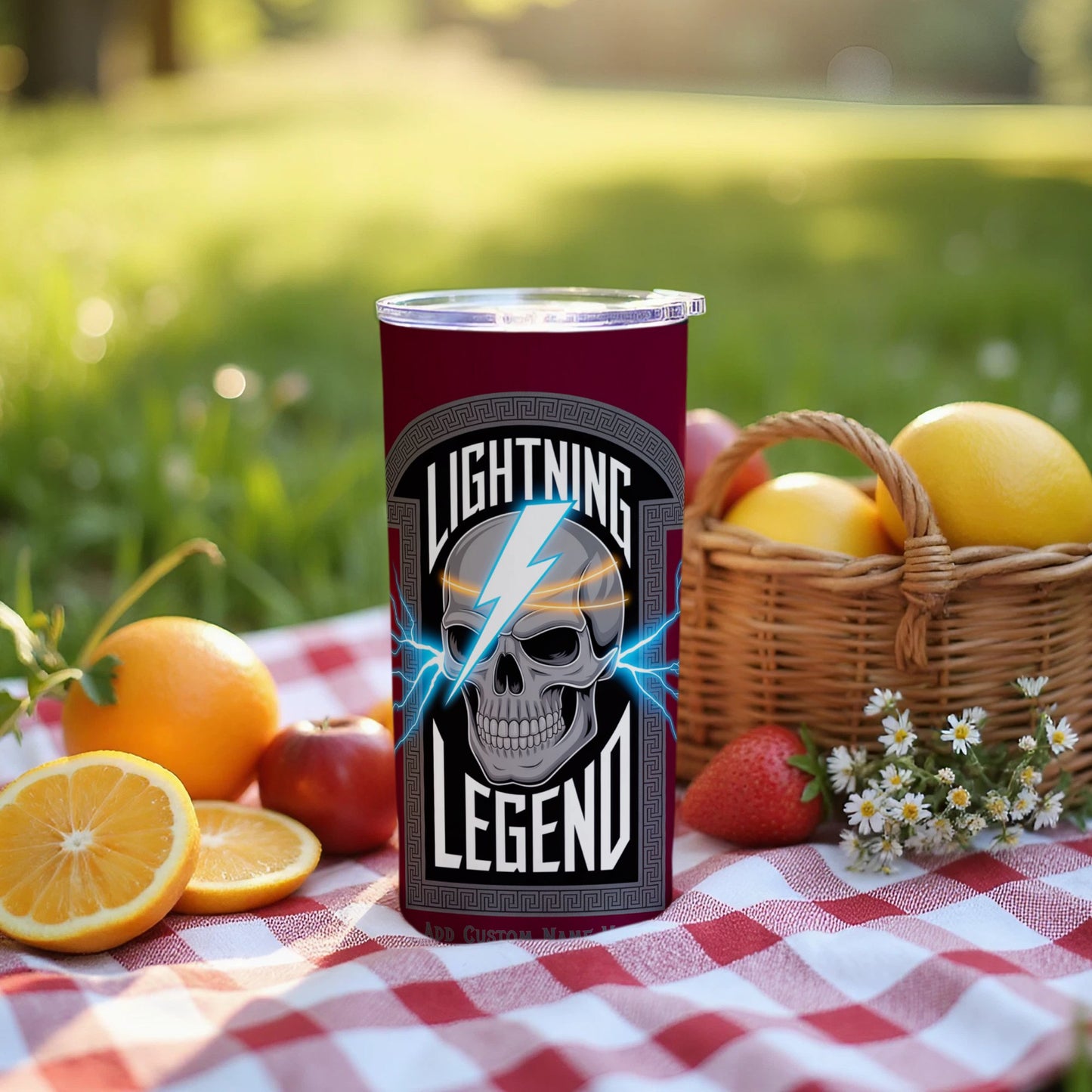 Lightning Skull Design Travel Tumbler product