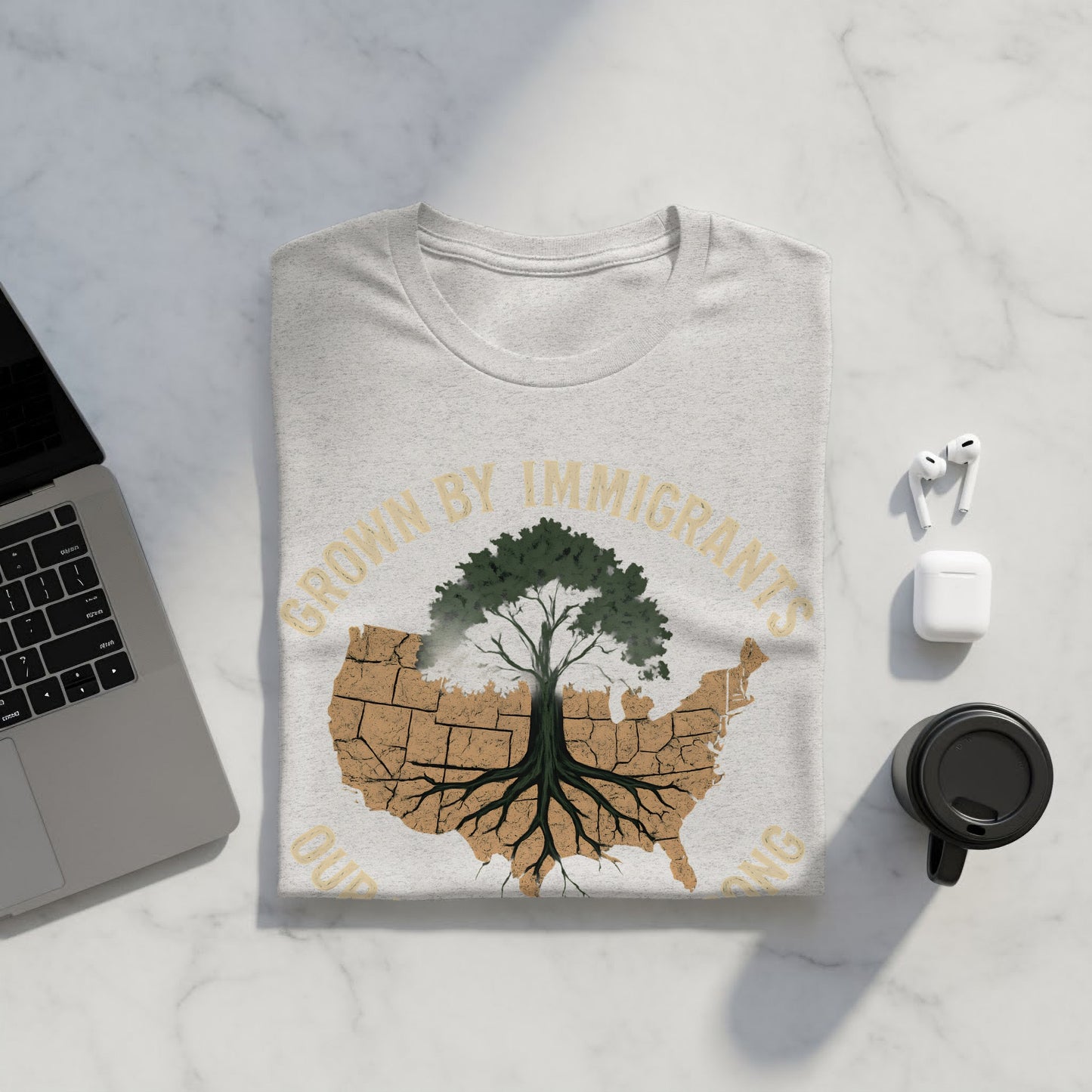 Grown By Immigrants Tree Roots Themed Shirt product