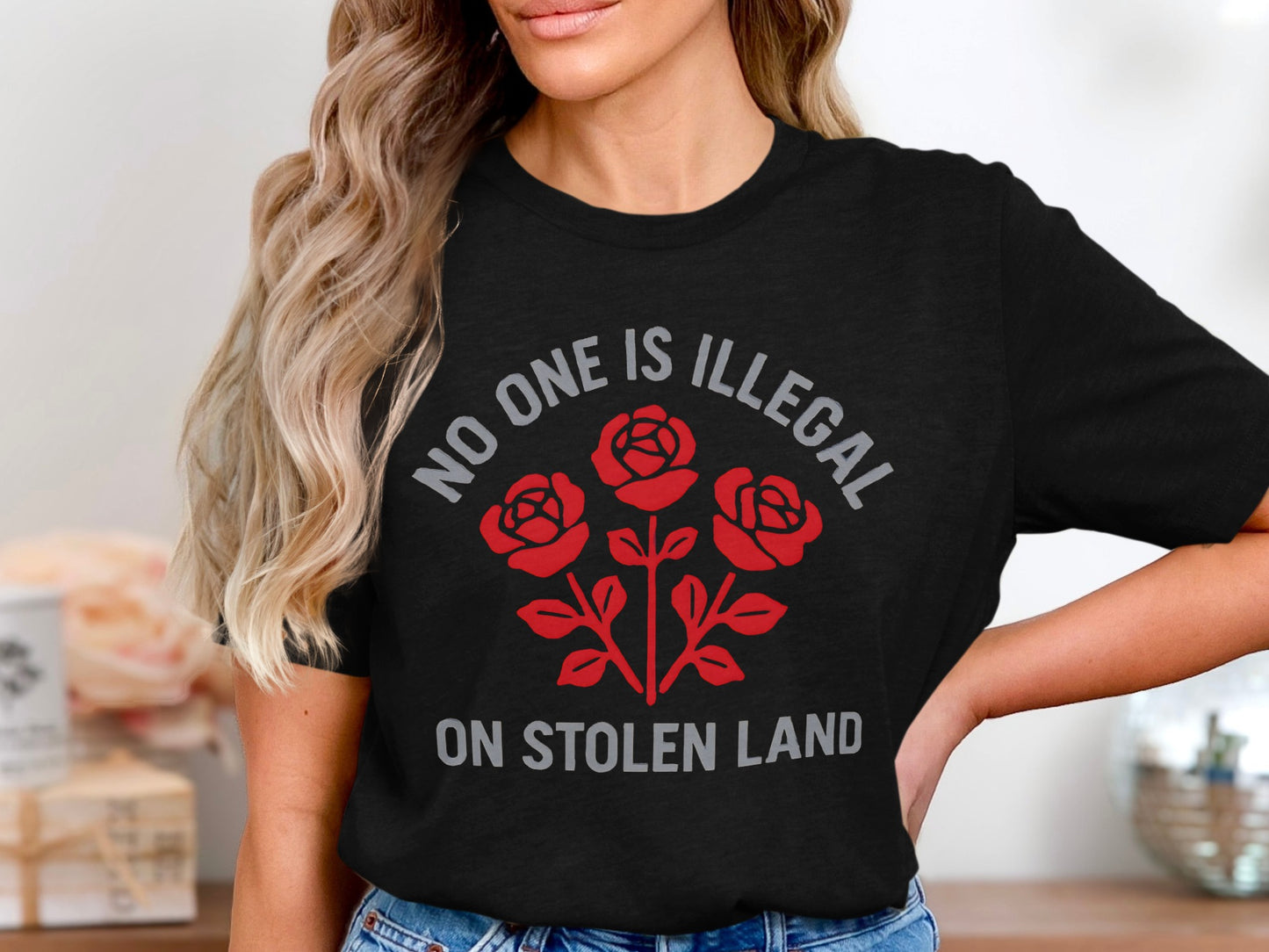 No One Is Illegal On Stolen Land T-shirt