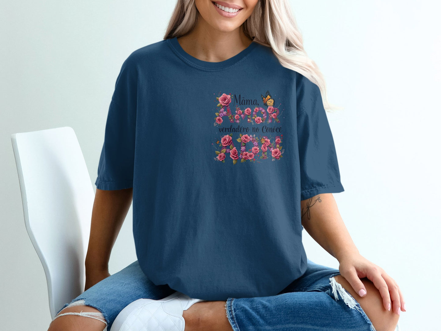 Mama Themed Adorable Floral Print T-shirt Product