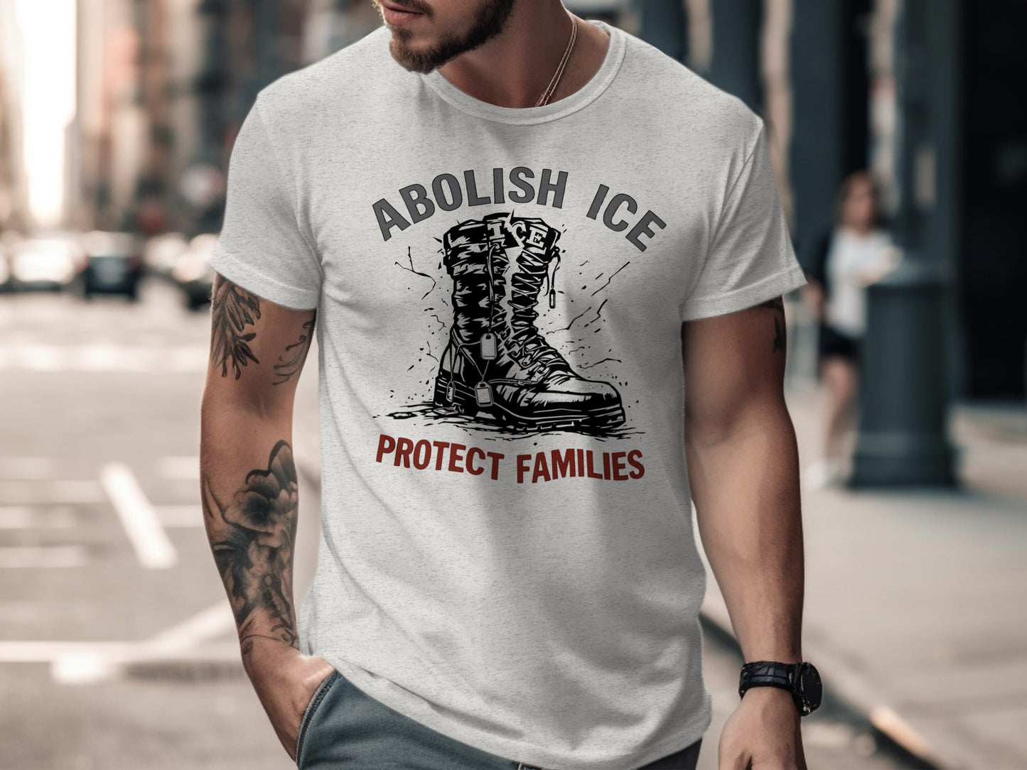 Abolish Ice Protect Families Statement Graphic Tee