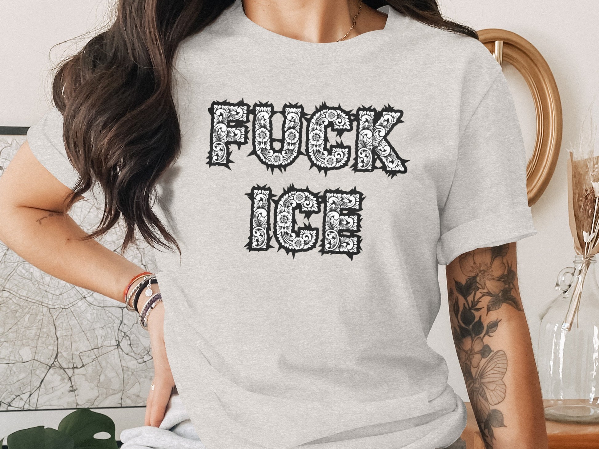 Fuck Ice Graphic Statement Tee Shirt product type