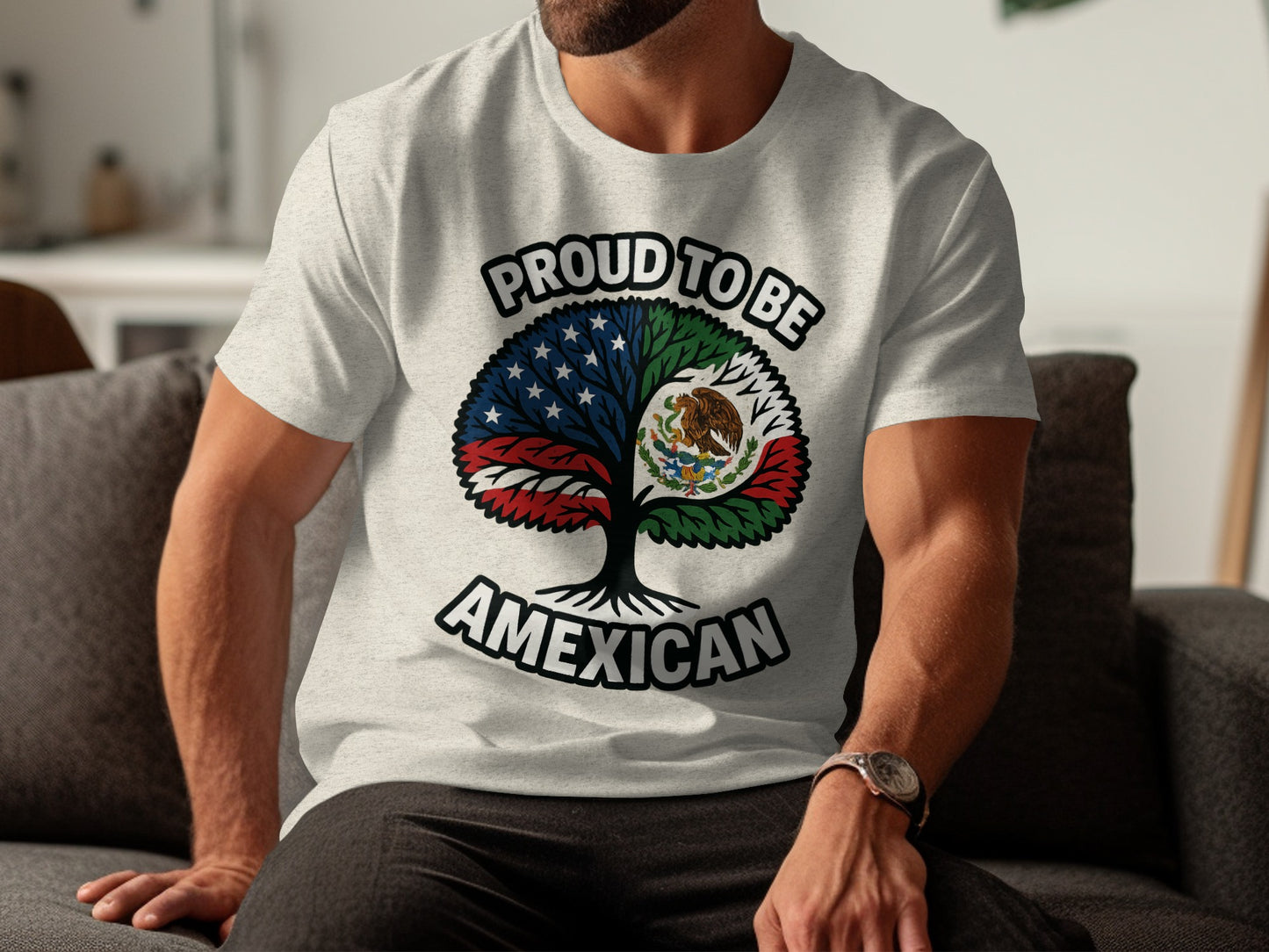 Proud To Be AMexican Tree Graphic T-Shirt product