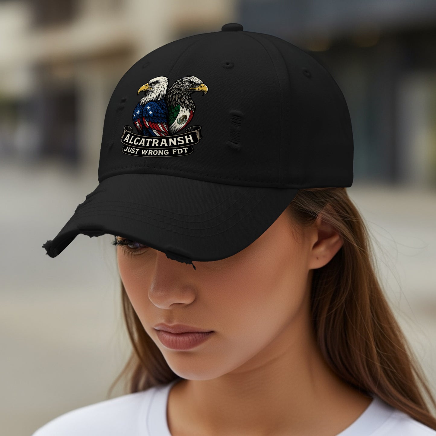 Alcatransh Just Wrong FDT Eagle Embroidered Hat product