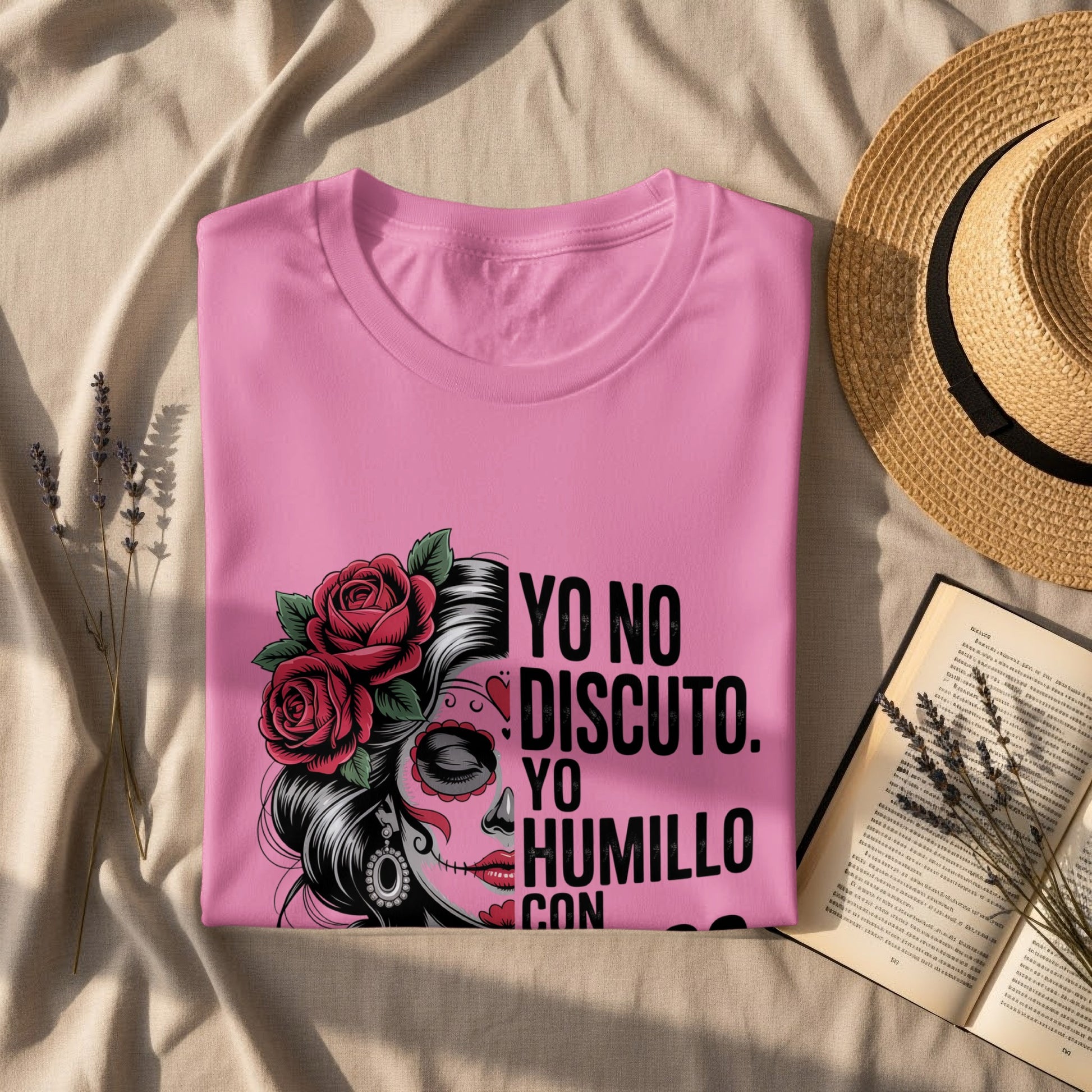 Skull Face Art Pink Tee with Unique Design product